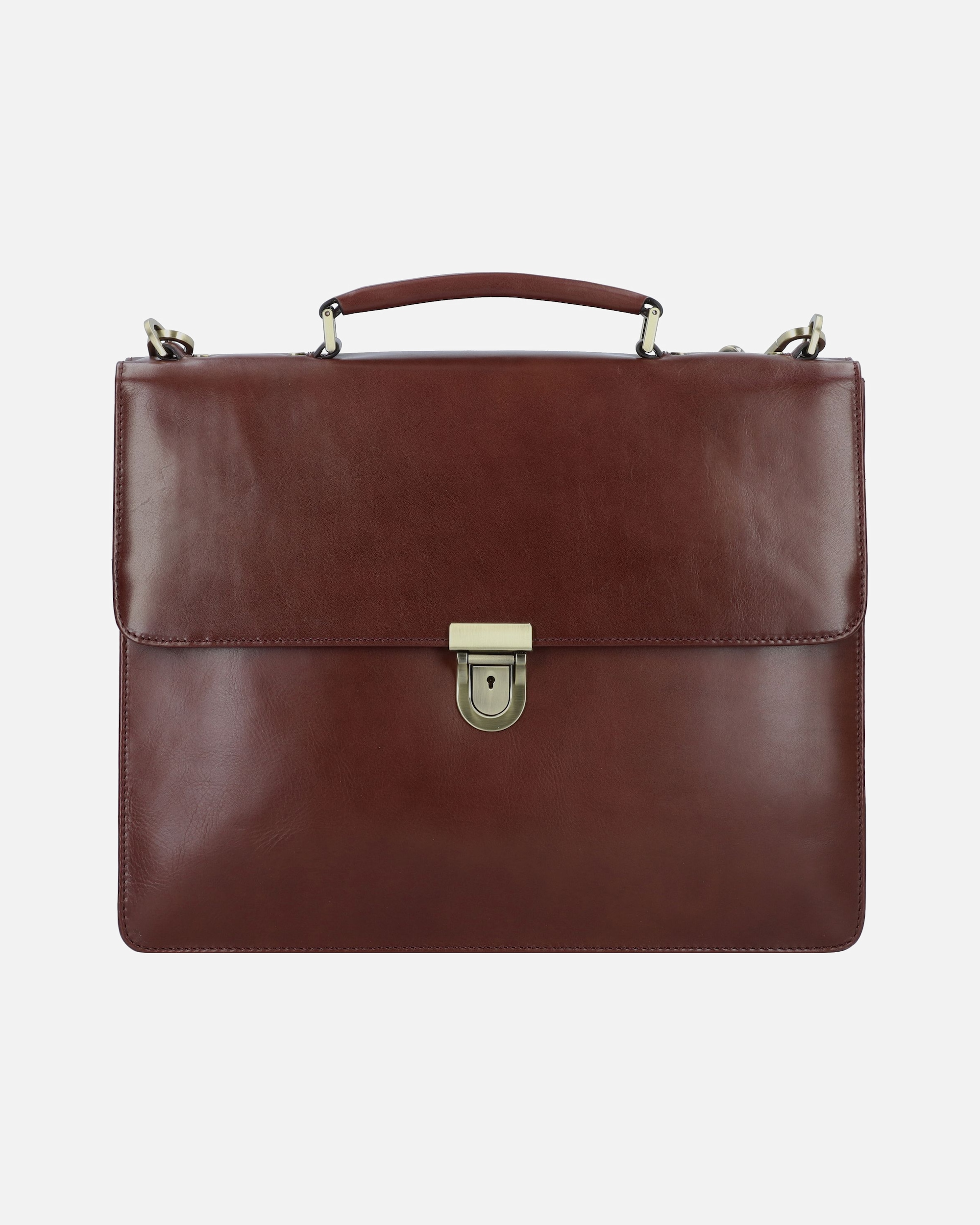 Laptoptasche für Männlich Leonhard Heyden Cambridge Aktentasche Leder 38 cm Laptopfach rotbraun