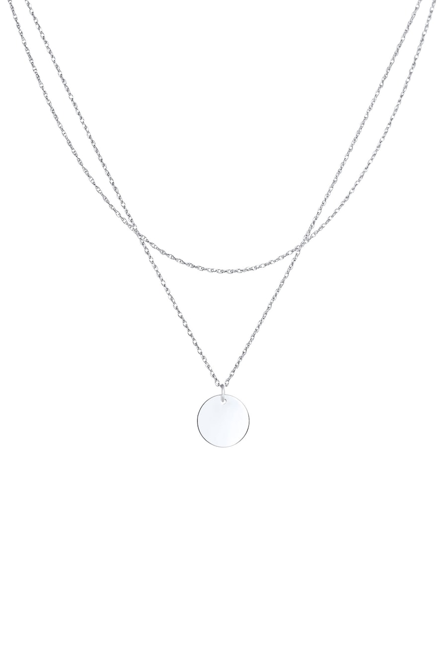 Elli 2-lagig Layer Plättchen Kreis 925 Silber silberfarben Damen