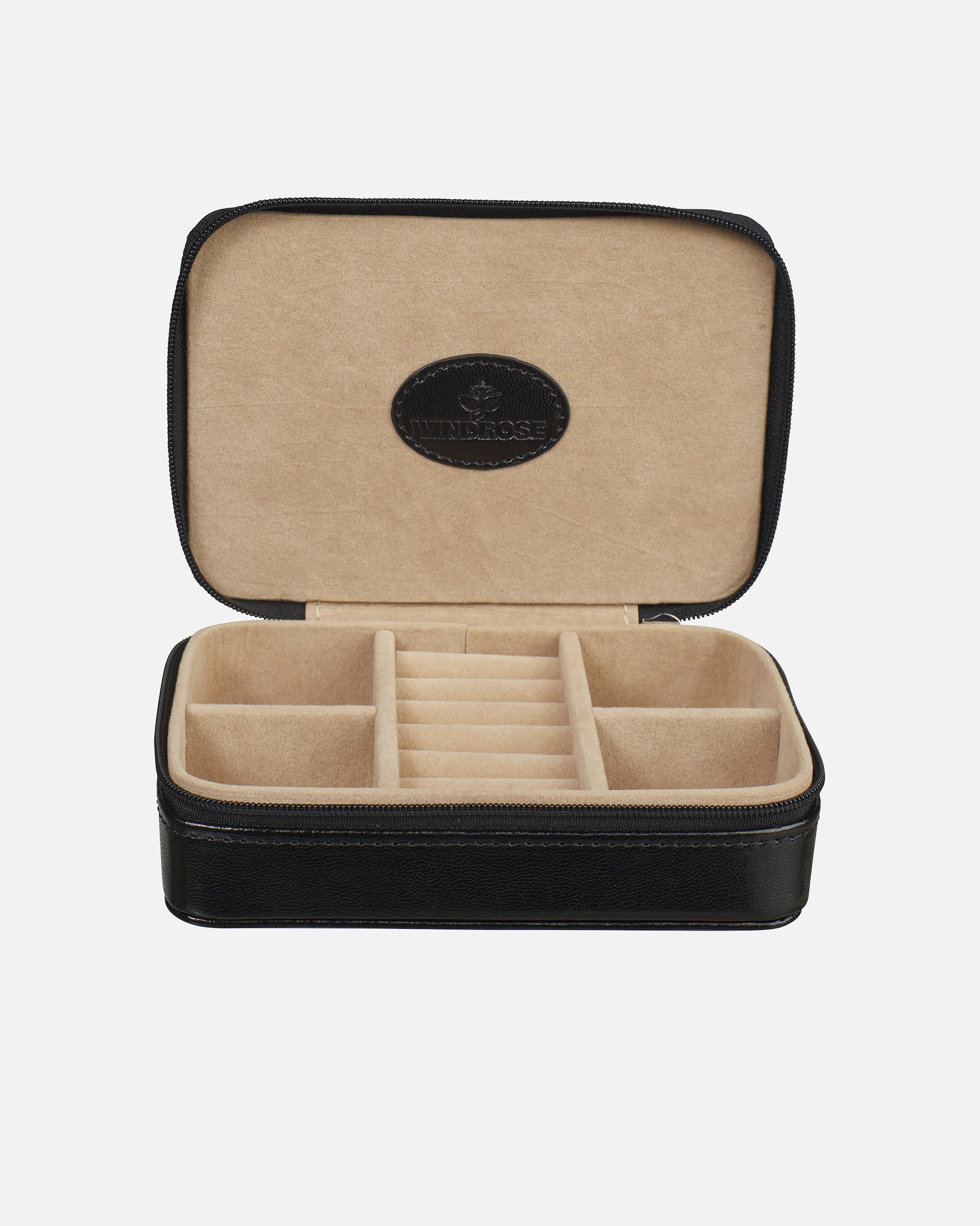 Schmuckkasten für Weiblich Windrose Schmuckkästchen merino Charmbox klein Schwarz