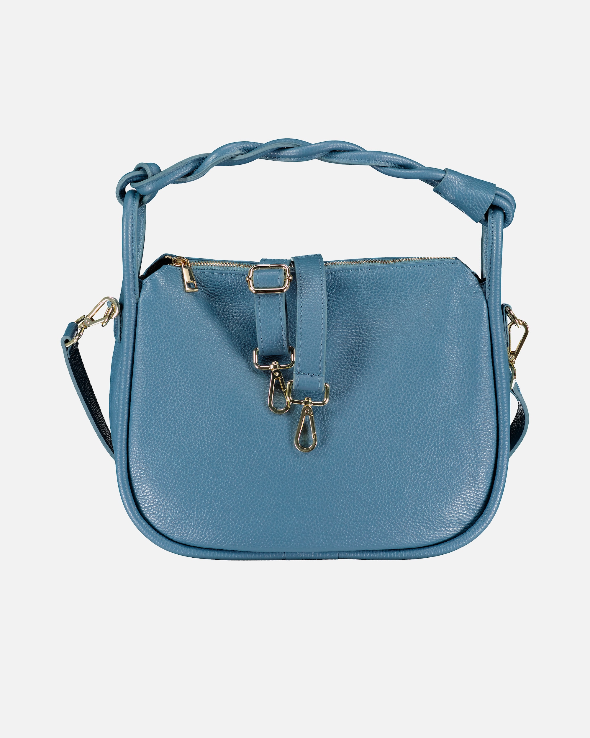 Tasche für Weiblich Hausfelder Manufaktur Beuteltasche mit Goldfittings Hellblau