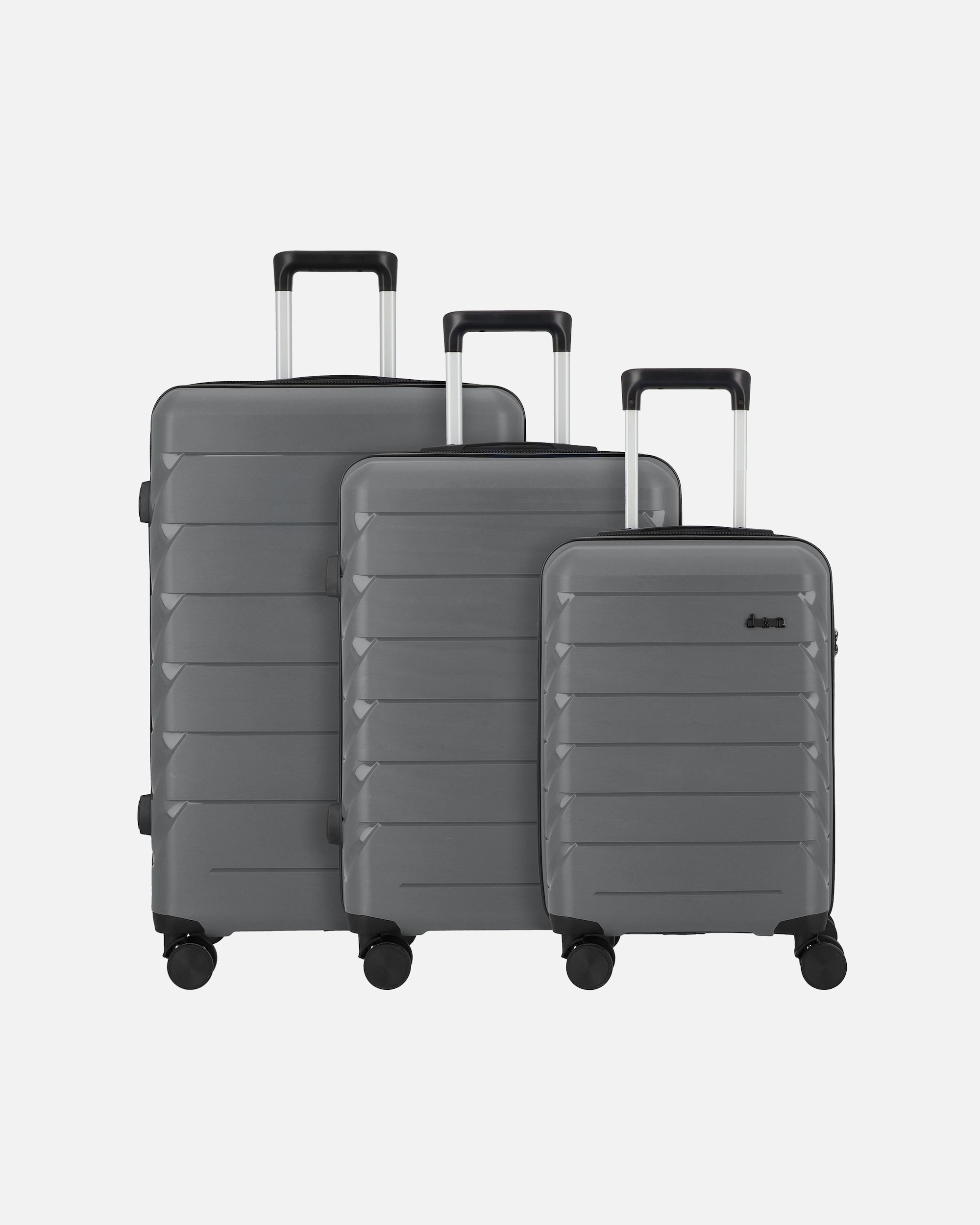 Koffer für Männlich d & n Travel Line 4100 4 Rollen Kofferset 3-teilig grey