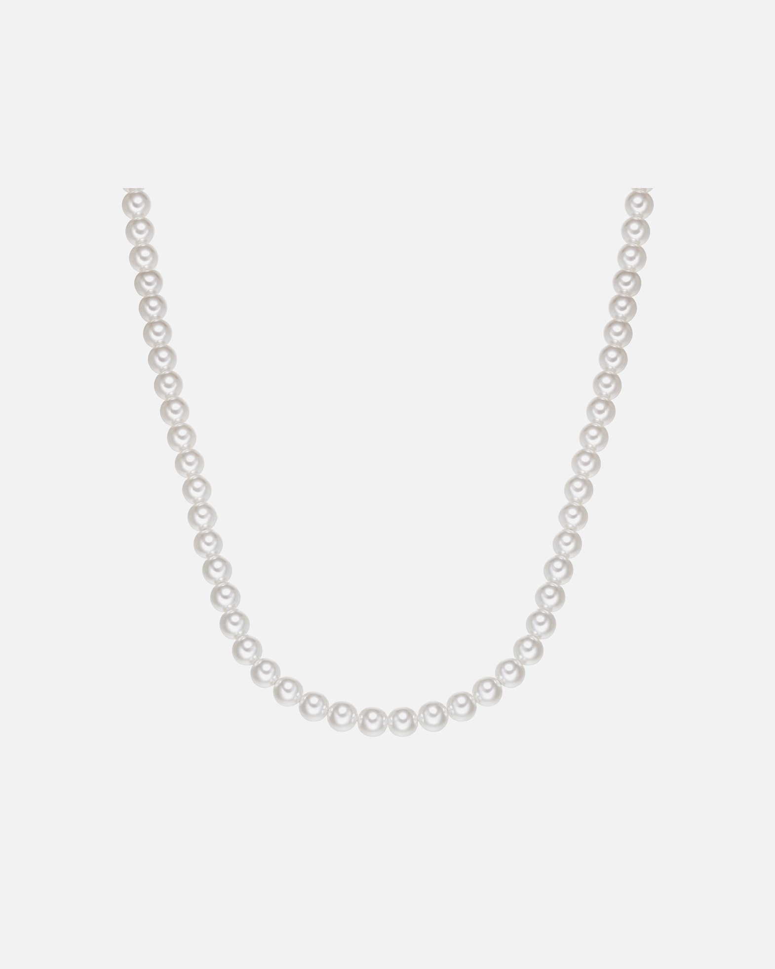Halskette für Männlich True Rebels Perlen-Kette aus Edelstahl in Schwarz mit Perle (synth.) 50 cm
