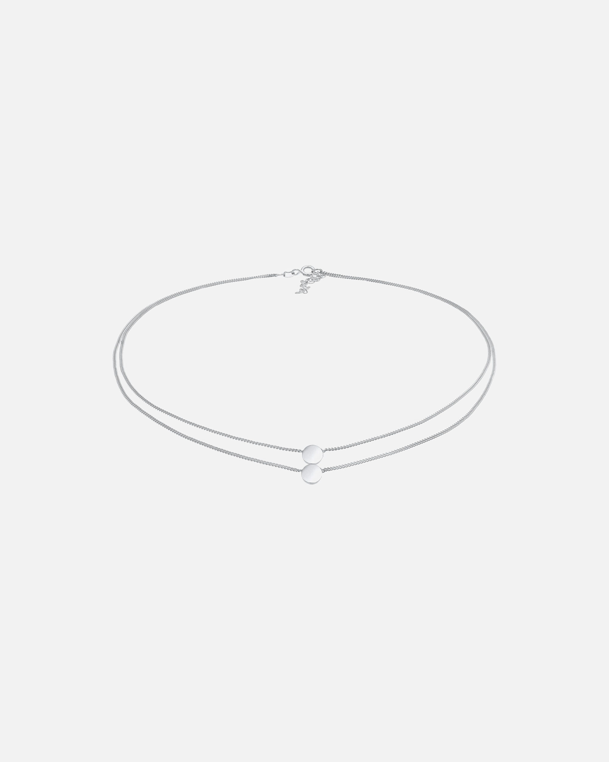 Halskette für Weiblich Elli Choker Layering Disc Kreis Geo 925 Silber silberfarben