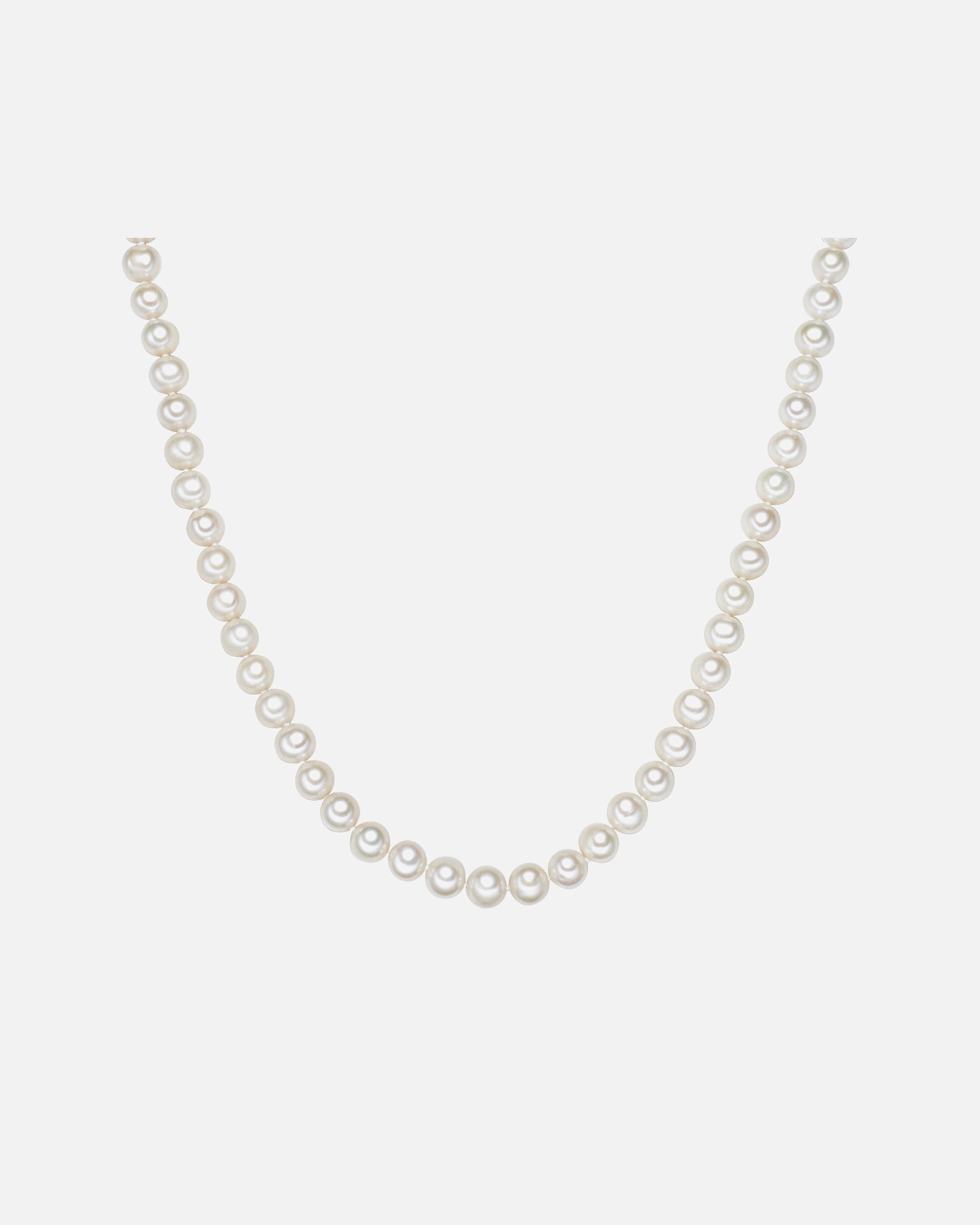 Halskette für Weiblich Valero Pearls Perlen-Kette Sterling Silber Süßwasser-Zuchtperle in Silber White