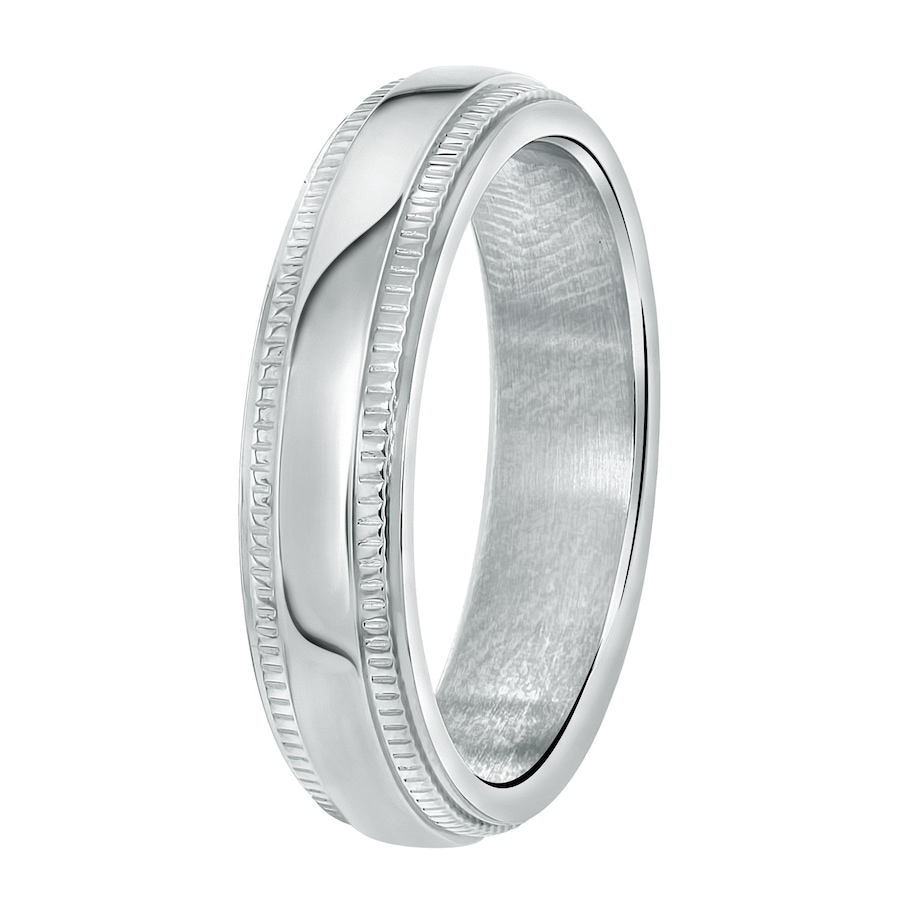 Lucardi Ringe 'Marbella' Stahl - silbern 52mm Herren