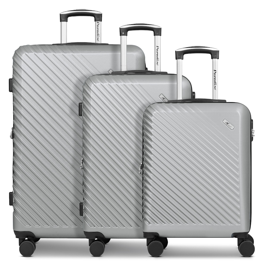 CHECK.IN Paradise 2.0 4 Rollen Kofferset 3-teilig mit Dehnfalte Silber Herren