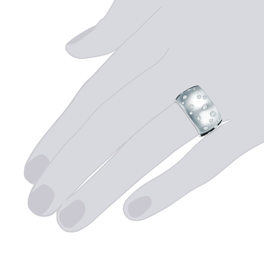 Rafaela Donata Ring Edelstahl verziert mit Kristallen von Swarovski in Silber 50 Damen