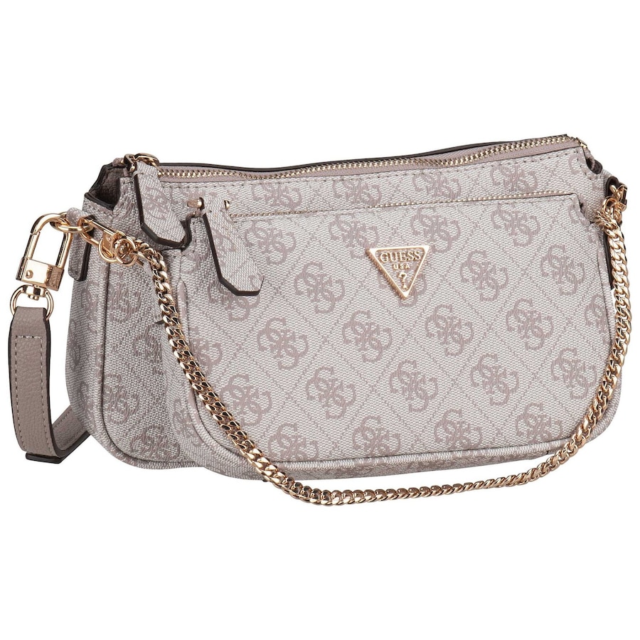 Guess Umhängetasche Noelle II Double Pouch CB Logo Dark Taupe Grau Damen