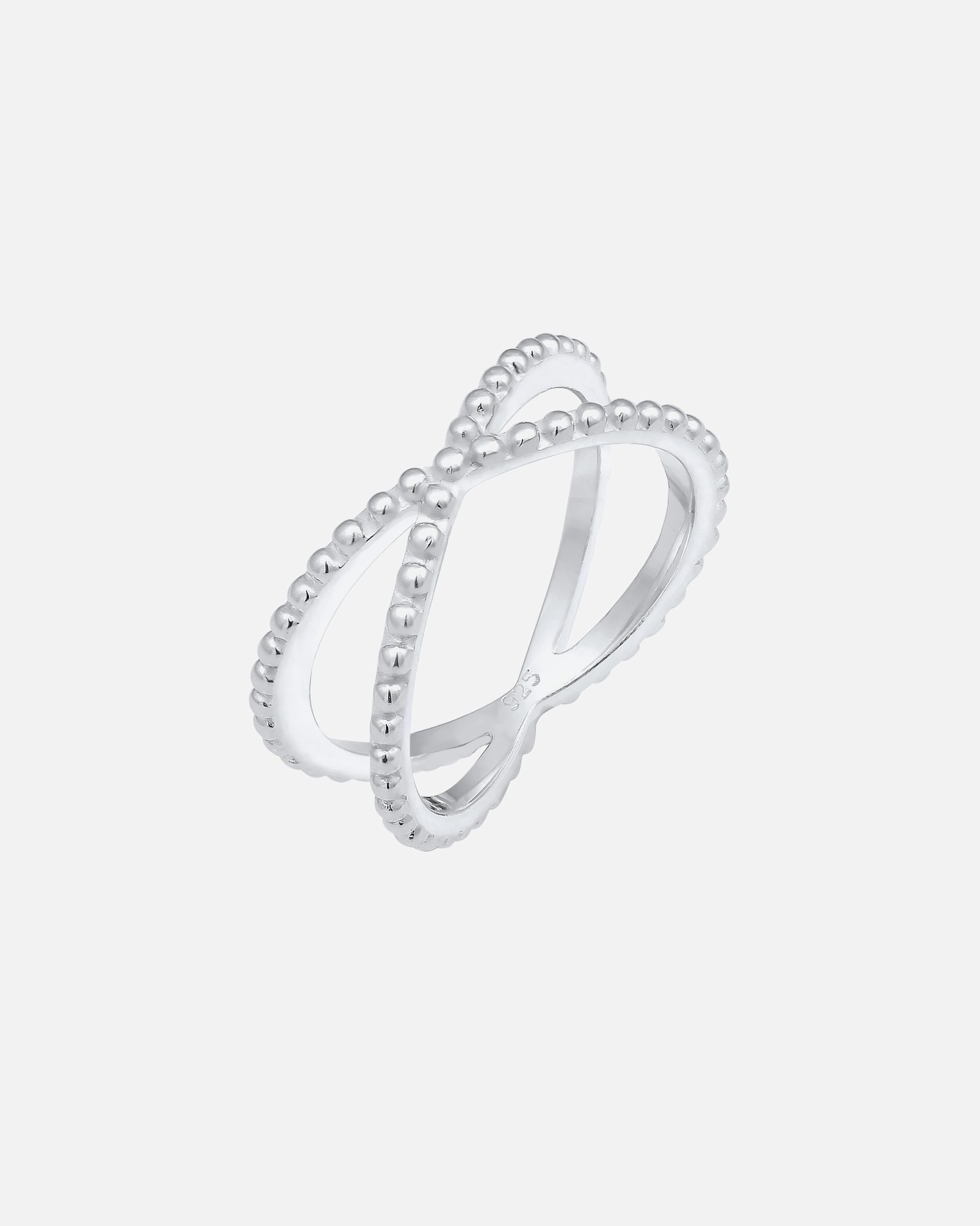 Ring für Weiblich Elli Kreuz Wickelring Criss Cross Kugel 925 Silber 54