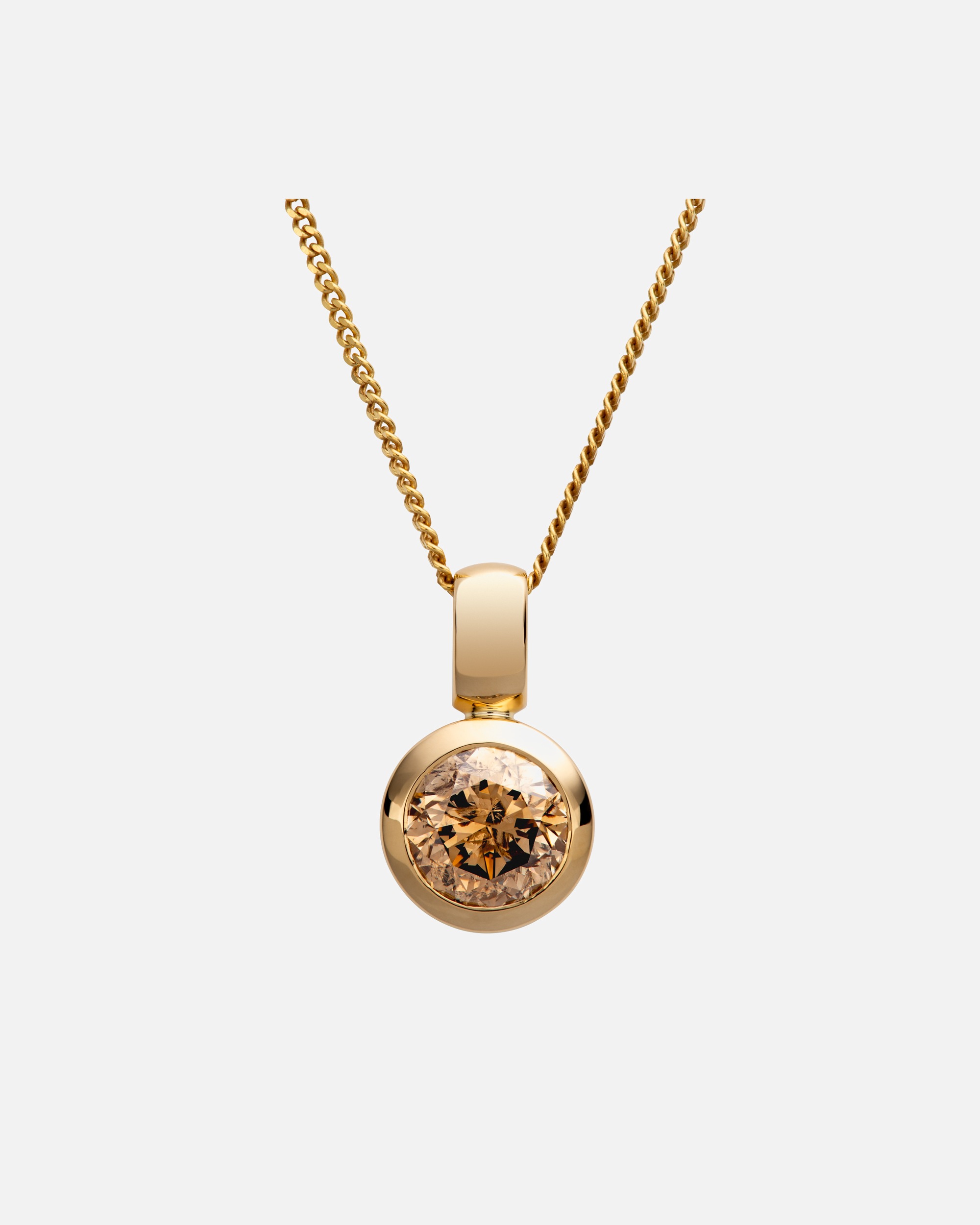 Halskette für Weiblich Orolino Anhänger mit Kette 750/- Gold Brillant champagner 2,00ct. 45cm