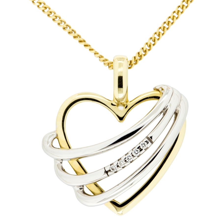 Orolino Halskette 585/- Gold Brillant Weiß 0.0250 Karat 42/45cm Damen