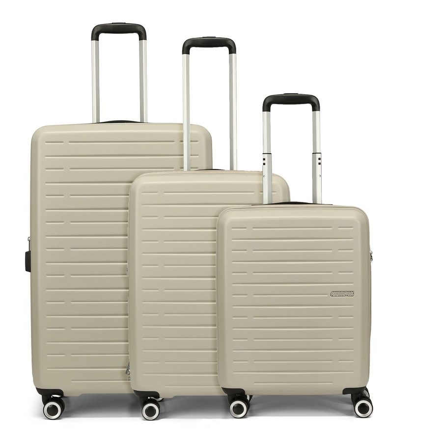 American Tourister Aerojoy 4 Rollen Kofferset 3-teilig mit Dehnfalte sandstone Nude Herren