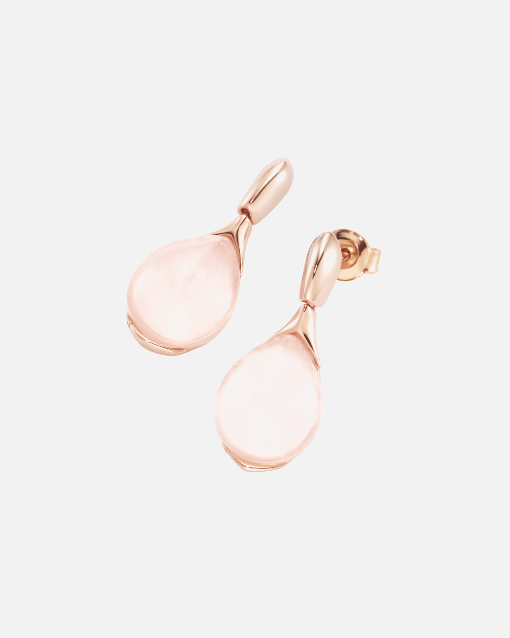 Ohrringe für Weiblich Smart Jewel Ohrstecker Rosenquarz, Tropfen, Silber 925 Onesize