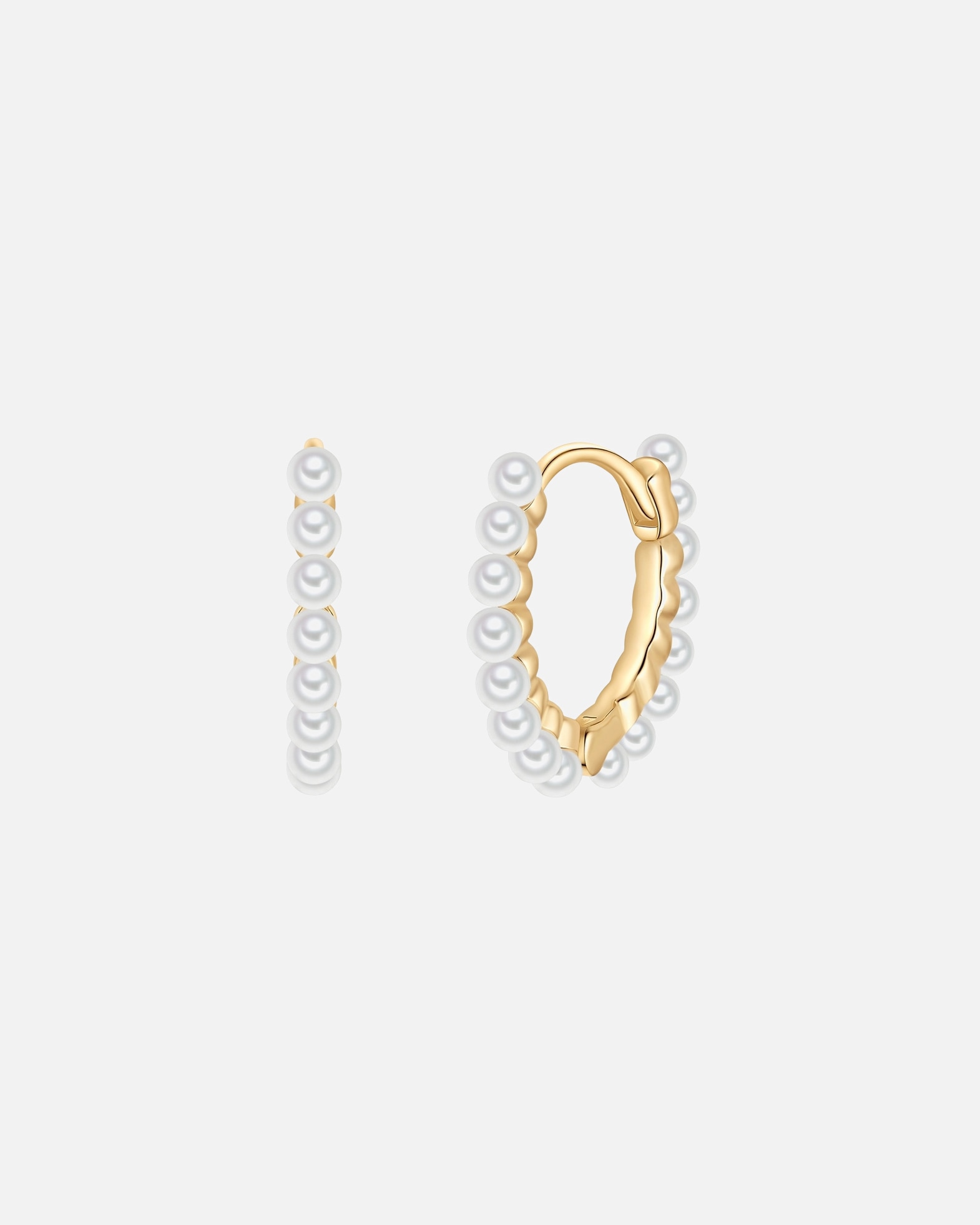 Creolen für Weiblich Glanzstücke München Perlen-Creolen aus Sterling Silber in gelbgold mit Perle (synth.) 10,2 mm