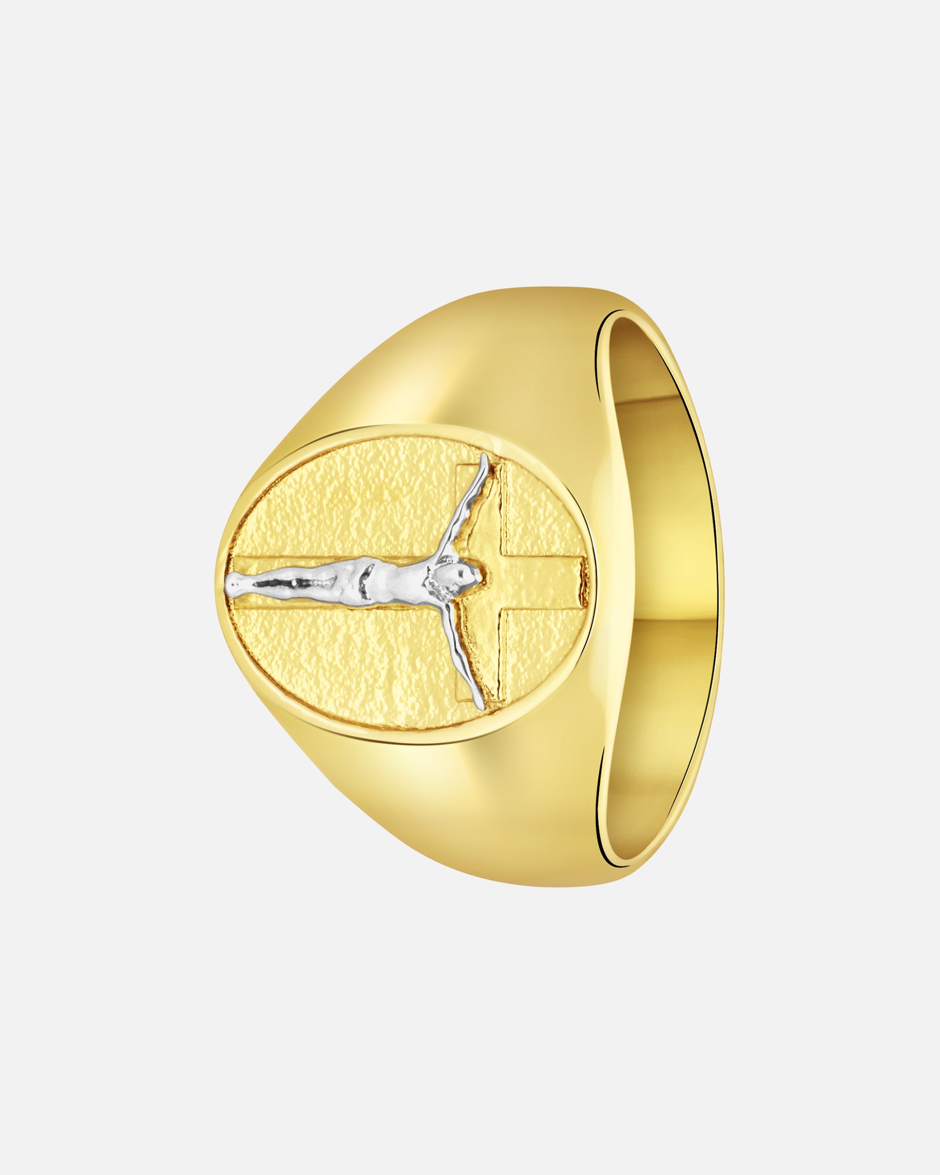 Ring für Männlich Lucardi Ringe Stahl - goldfarbig 66mm