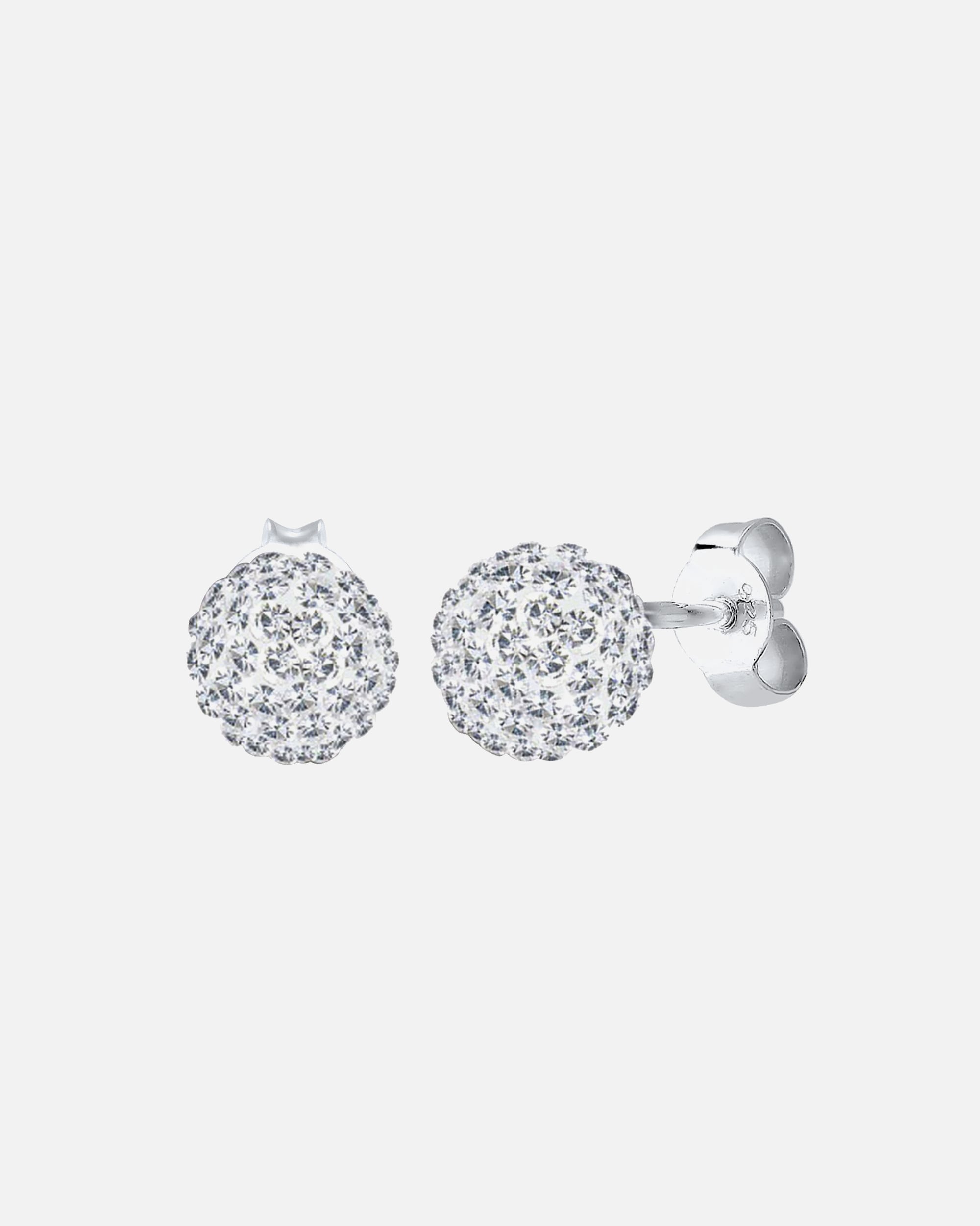 Ohrringe für Weiblich Elli Kugel Funkelnd Elegant Silber, mit Kristallen von Swarovski® Weiß