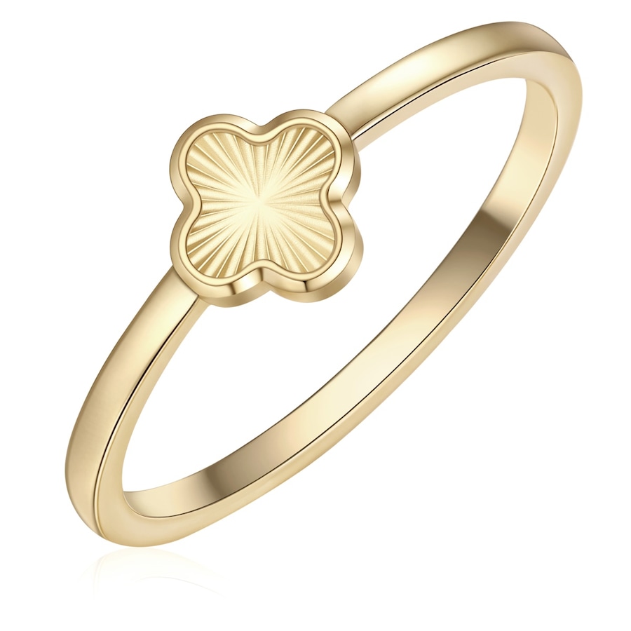 Glanzstücke München Ring Kleeblatt aus Edelstahl in gelbgold 58 Damen