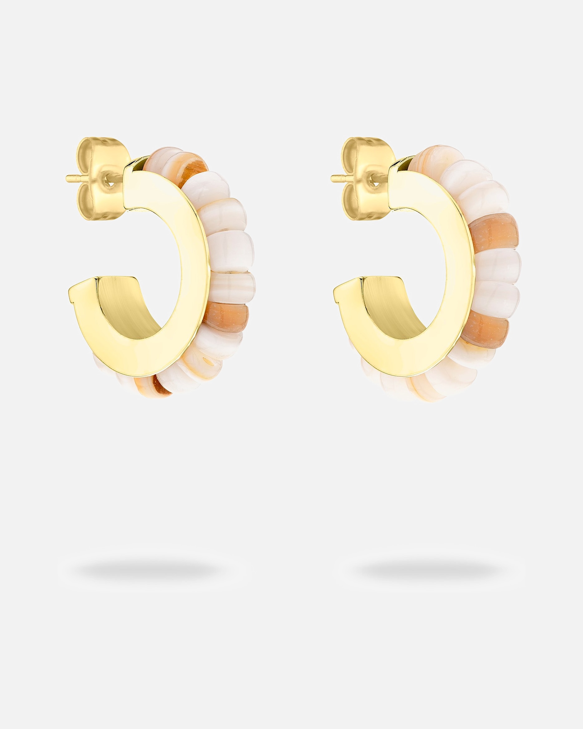 Ohrringe für Weiblich Tamaris Creolen Edelstahl beige, mehrfarbig