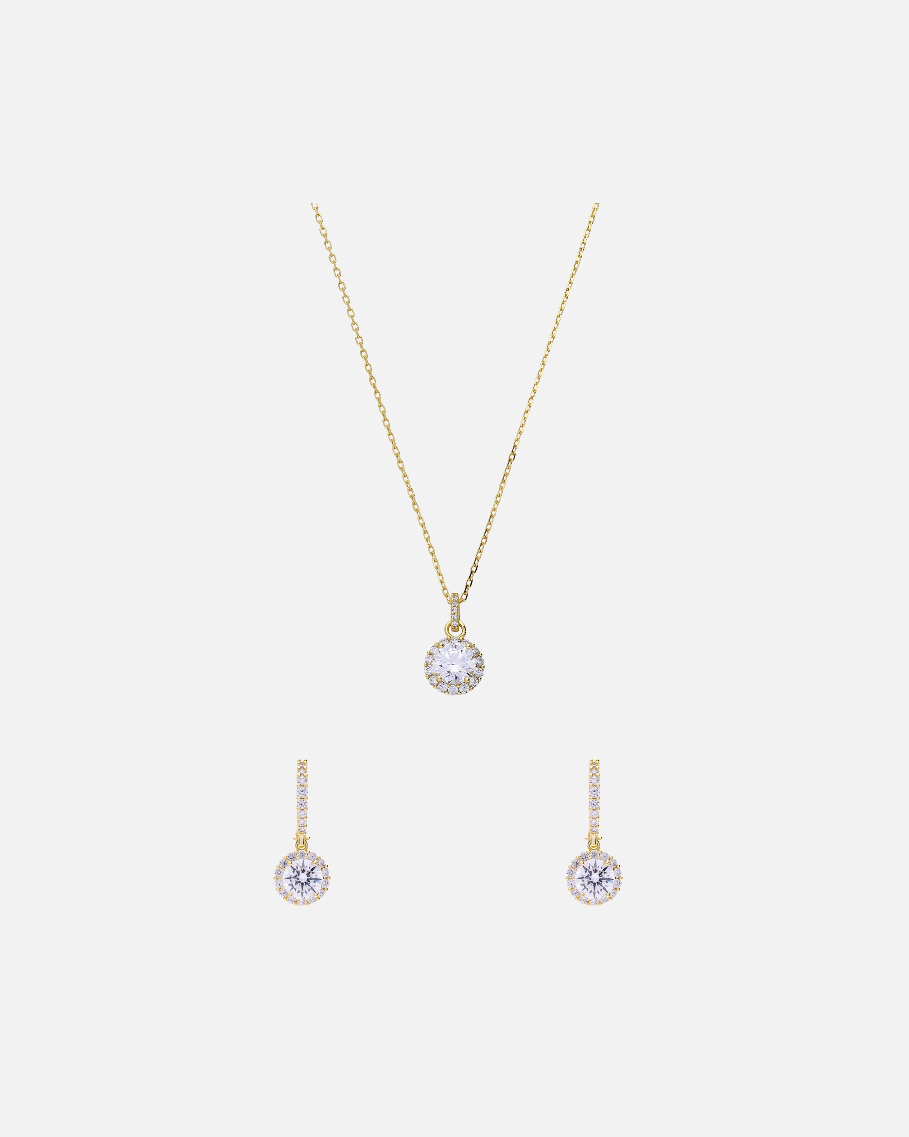 Schmuckset für Weiblich Lucardi Geschenkset - 925 Silber Gold