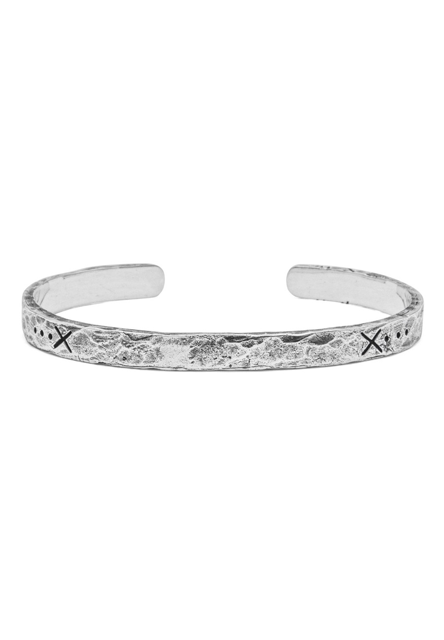 Haze & Glory Armreif - Salvation gehämmert 925 Silber 18 Herren