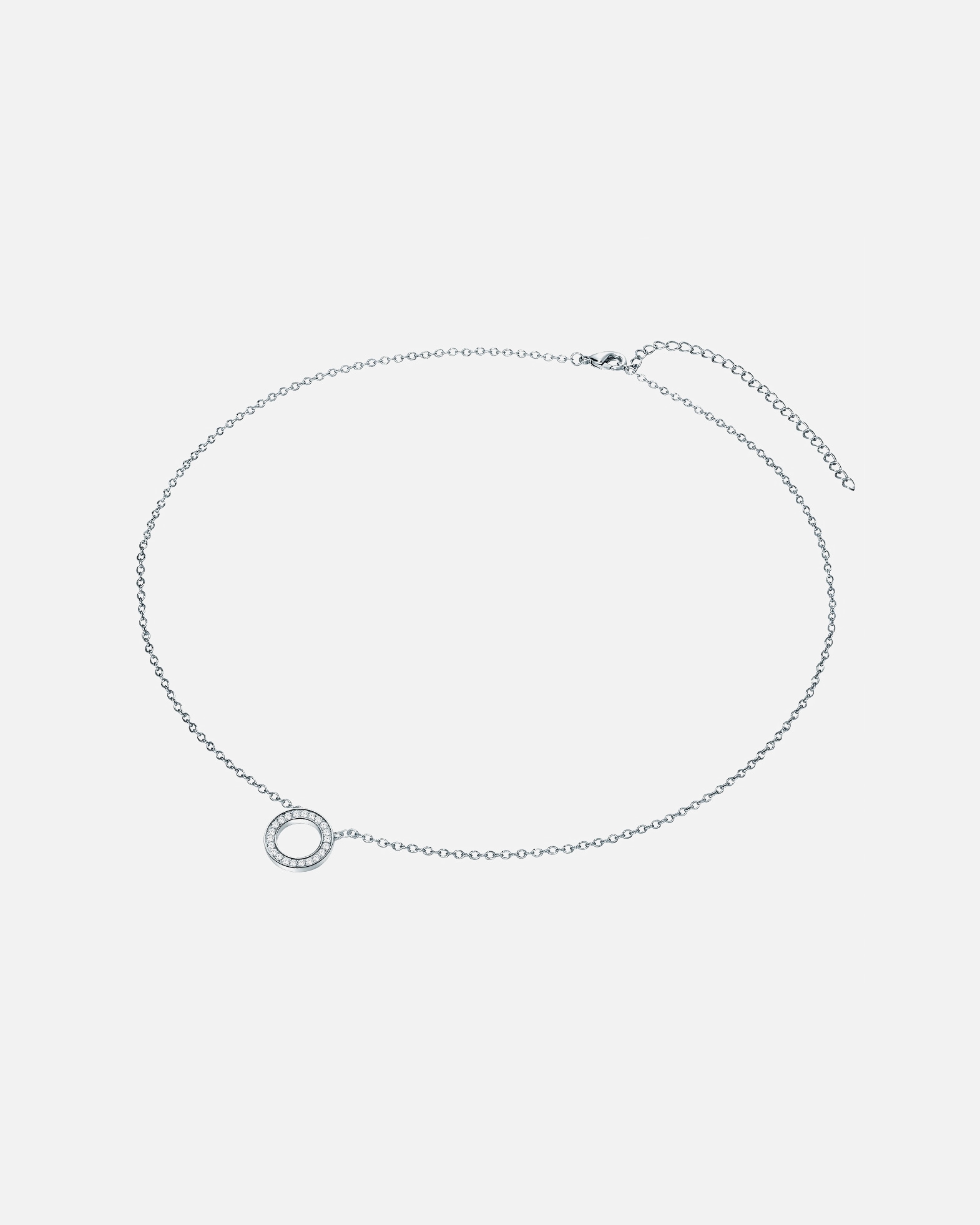 Halskette für Weiblich Lulu & Jane Halskette aus Messing in Silber mit verziert mit Kristallen von Swarovski® 42,0 cm Basiskette + 7,0 cm Verlängerung