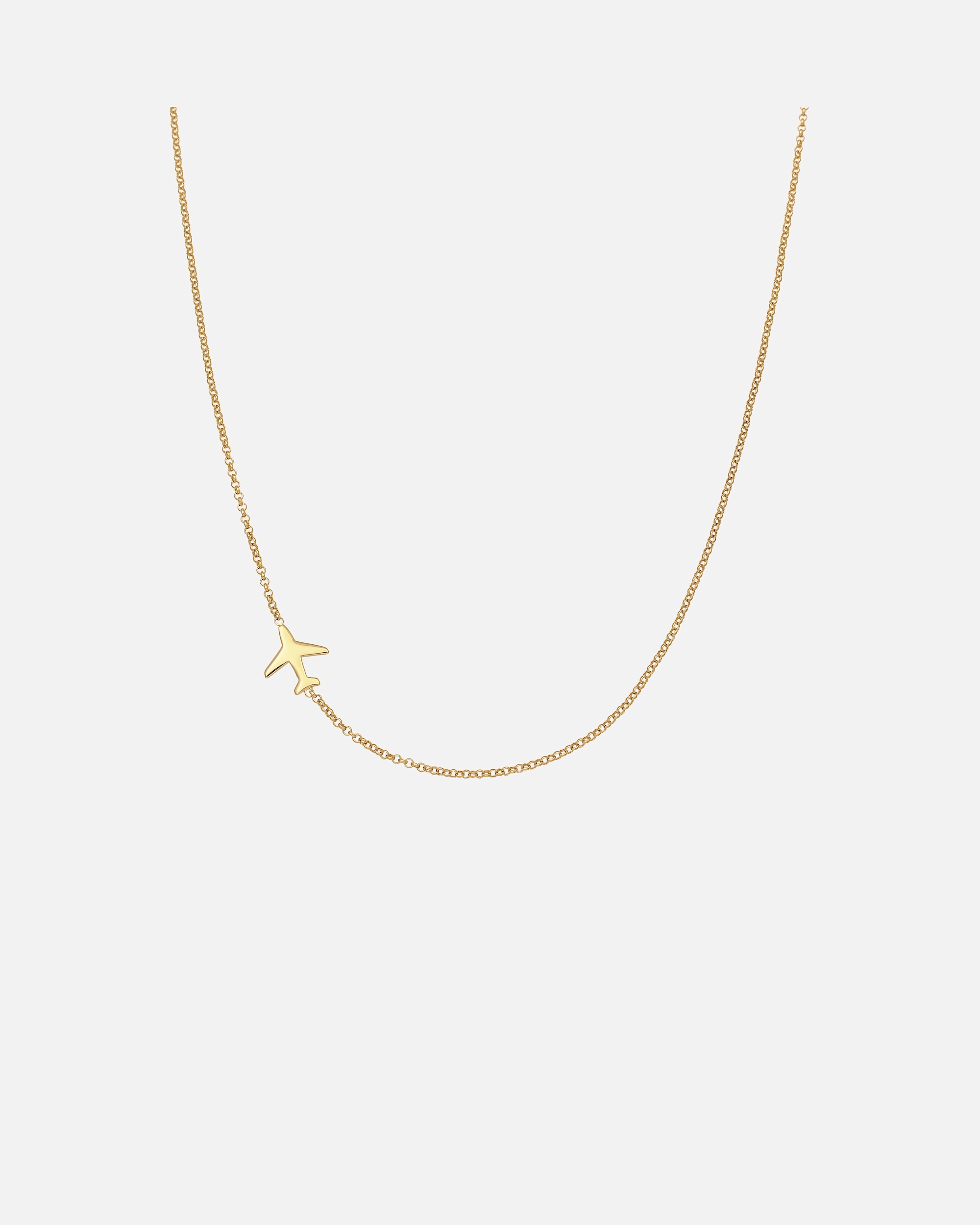 Halskette für Weiblich Elli Flugzeug 925 Sterling Silber goldfarben