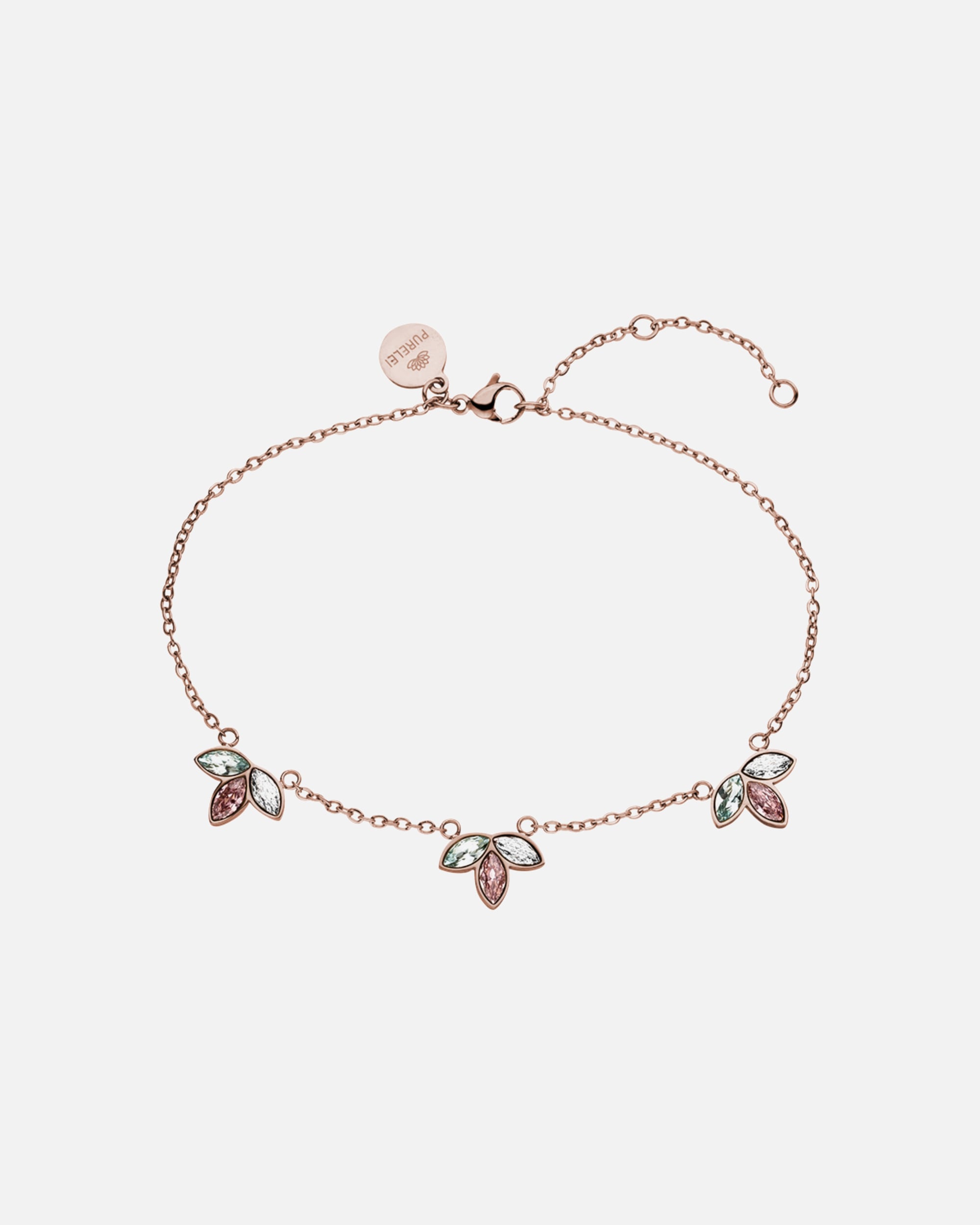 Fußschmuck für Weiblich Purelei Flowery Fußkette 100% Edelstahl Rosegold