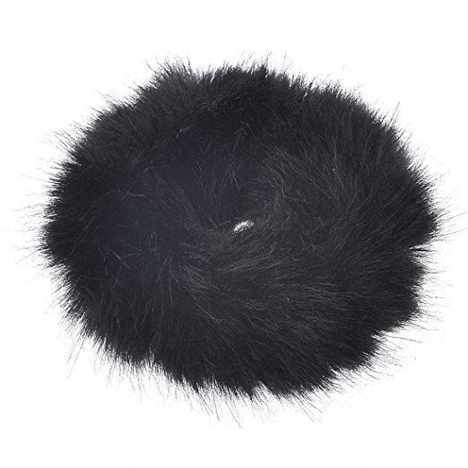 SOHO Faux Scrunchie Haargummi Mit Fell Schwarz