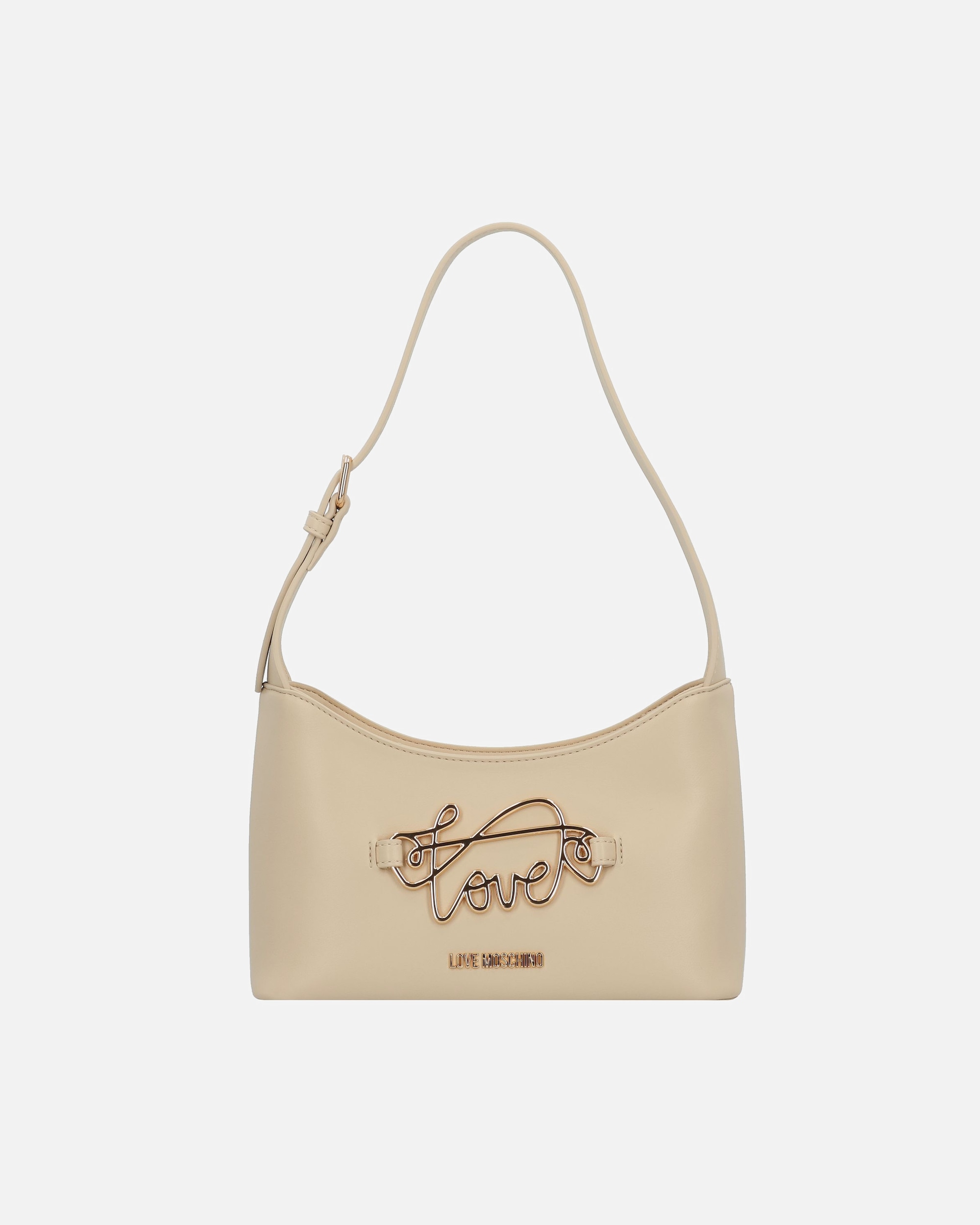 Clutch für Weiblich Love Moschino Script Schultertasche beige