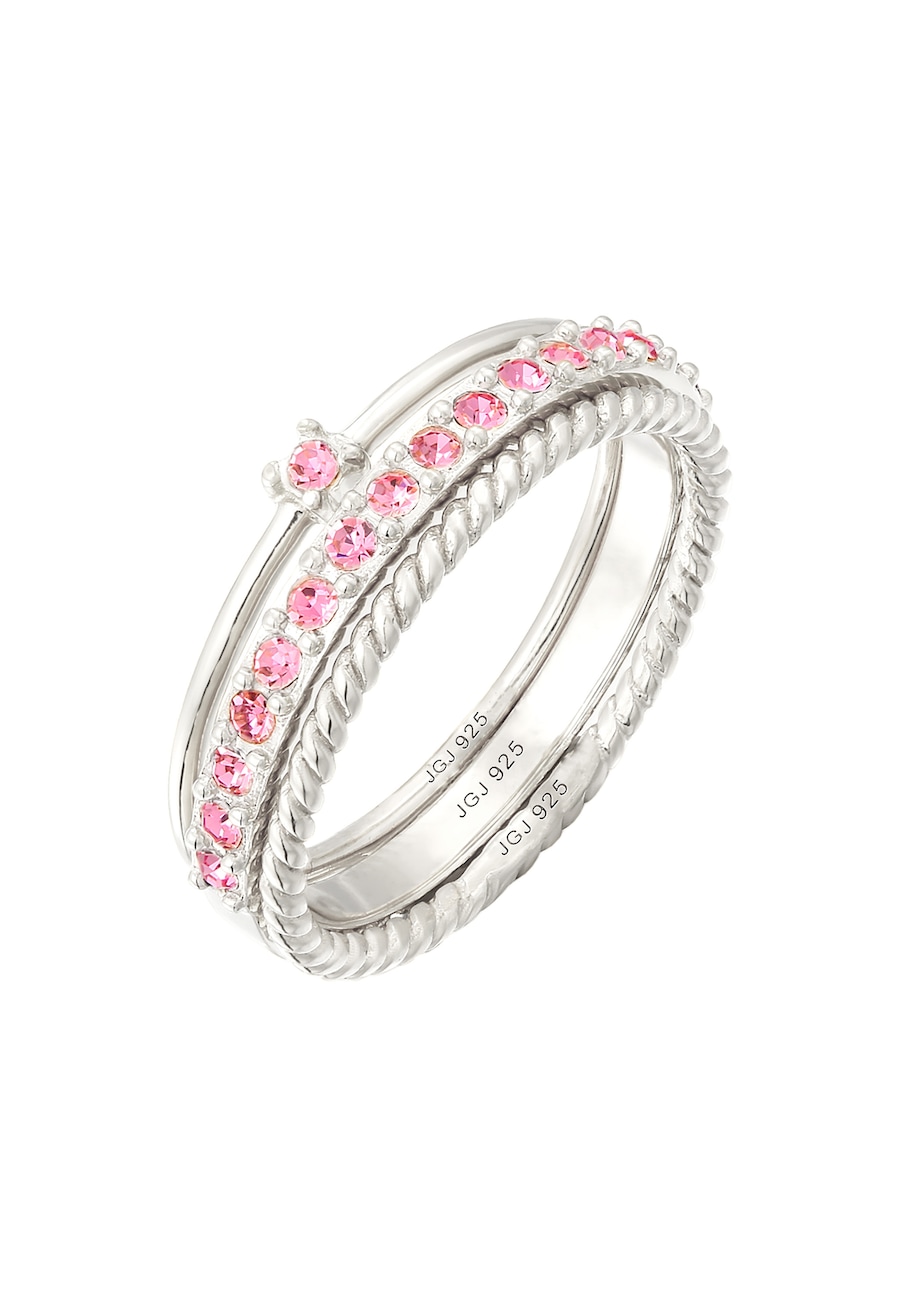 Elli Set Kristalle Rosa Pastell 925 Silber vergoldet, mit Kristallen von Swarovski 52 Damen