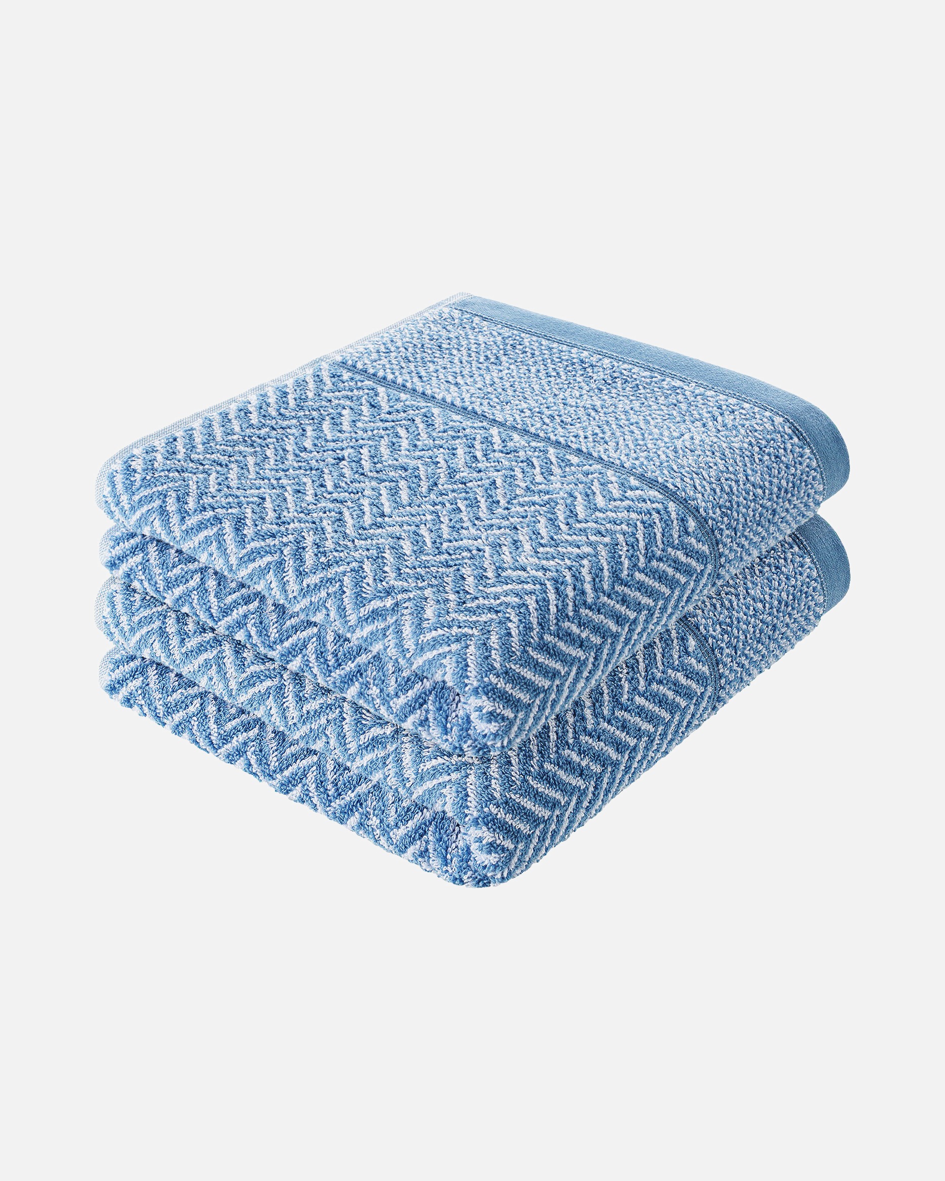 Handtuch für Unisex Herzbach Home Default Brand Line Duschtuch Italiana 2er-Set gemustert Blau