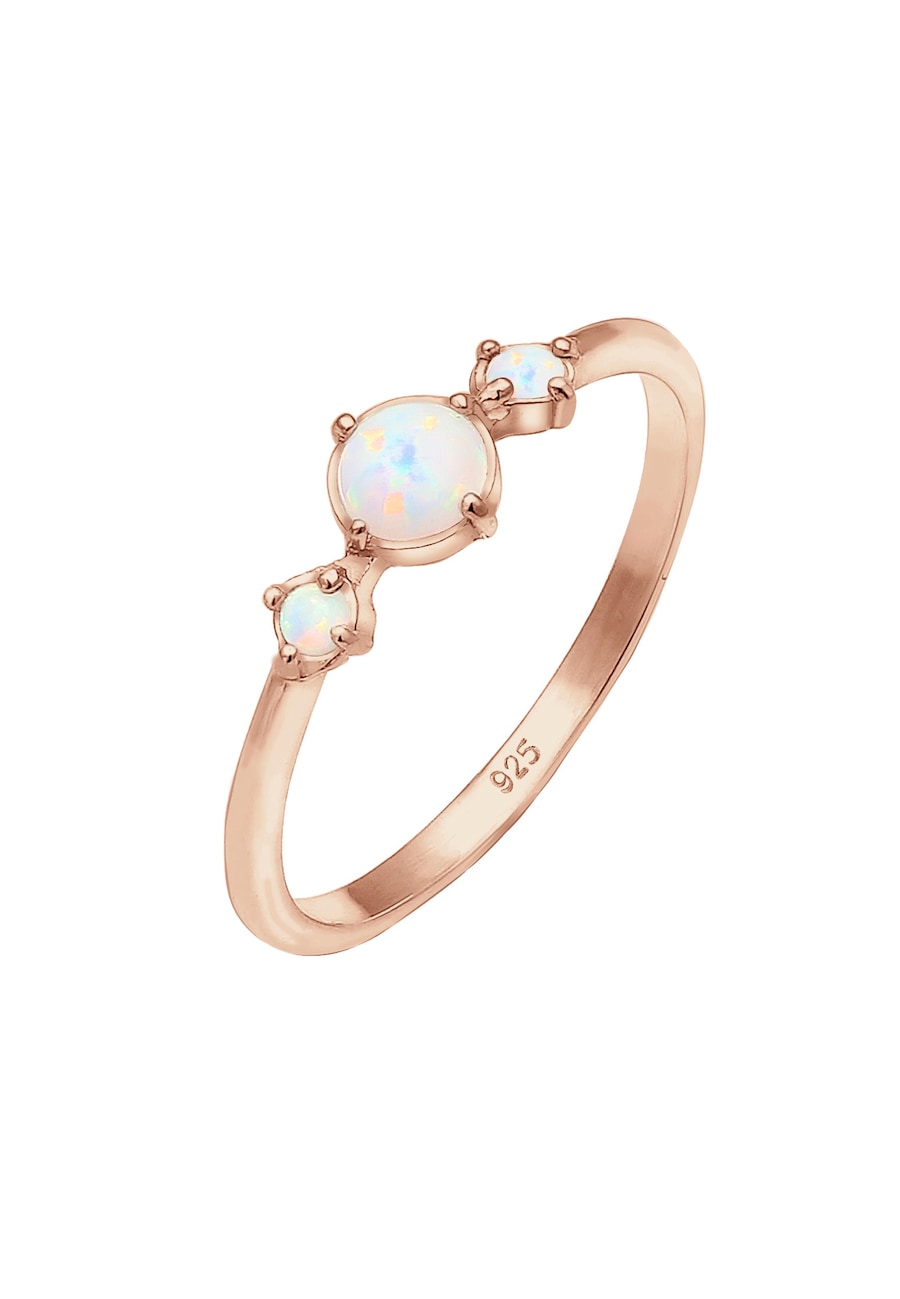 Elli Trend Bandring Trio Geo Vintage Opale 925 Silber 58 Damen