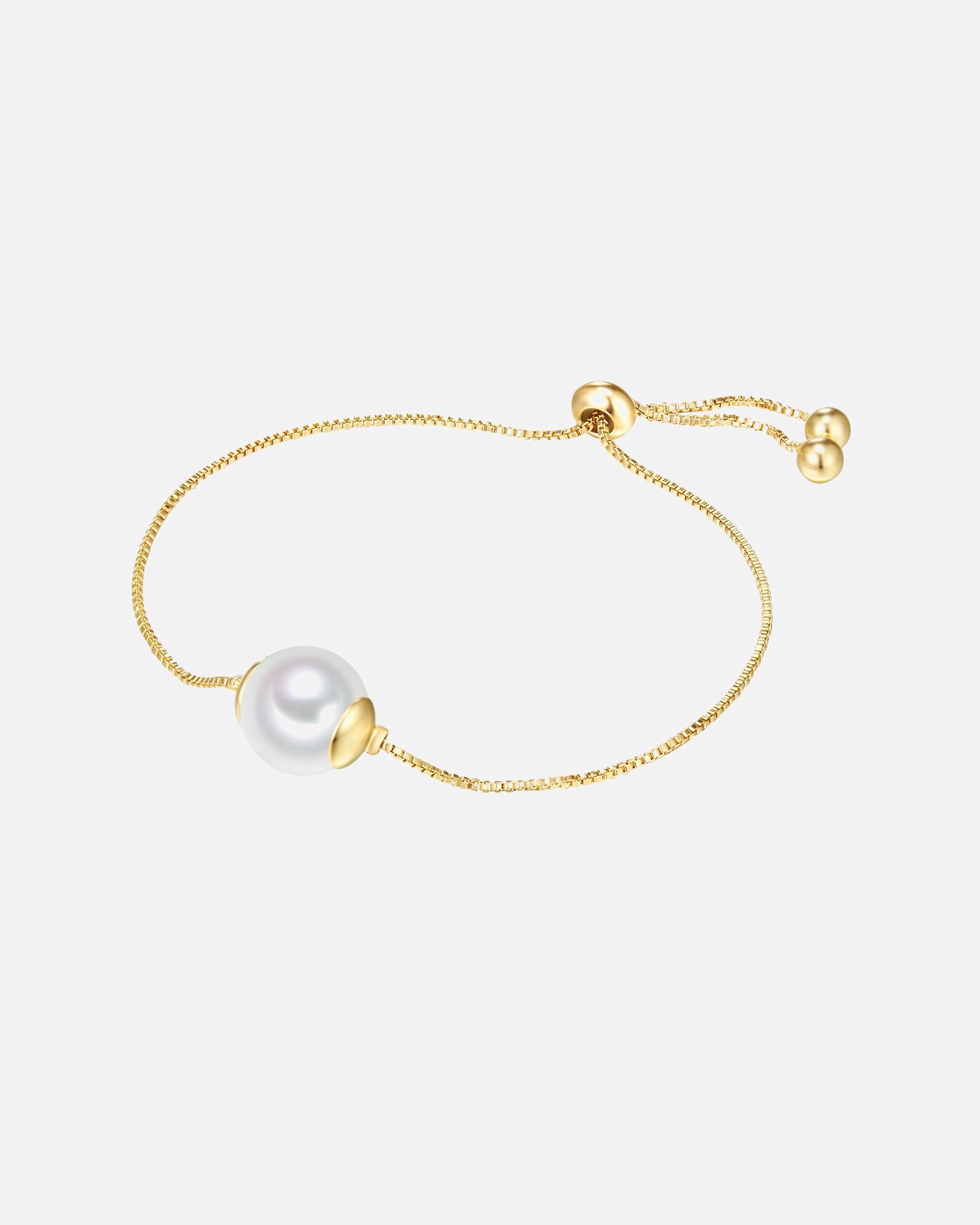 Armband für Weiblich Lulu & Jane Perlen-Armband Messing Muschelkernperle in Roségold Gold