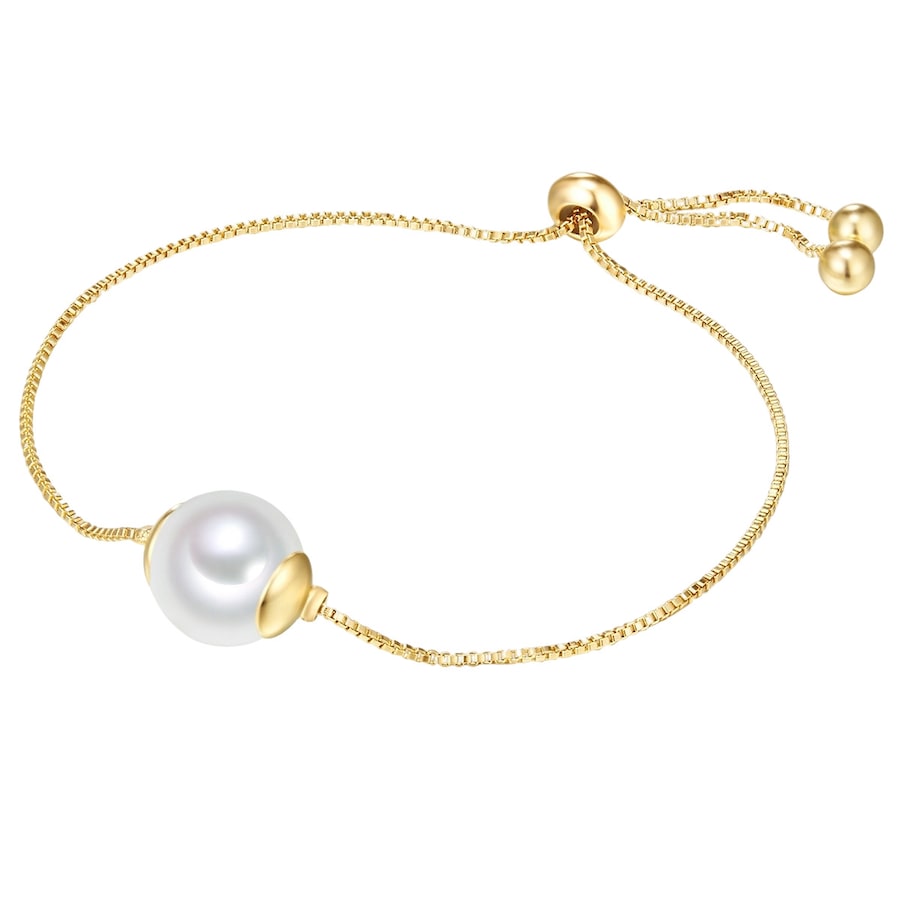 Lulu & Jane Perlen-Armband Messing Muschelkernperle in Roségold Gold Damen