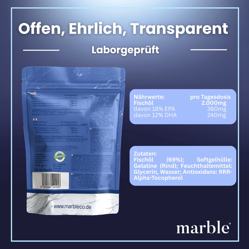 2er Pack marble Omega-3 Fischöl