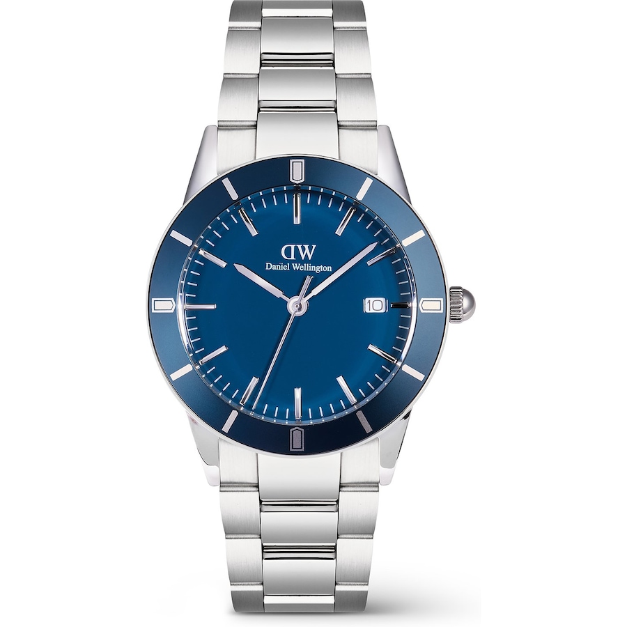 Daniel Wellington Herrenuhr Edelstahl blau, silber Herren
