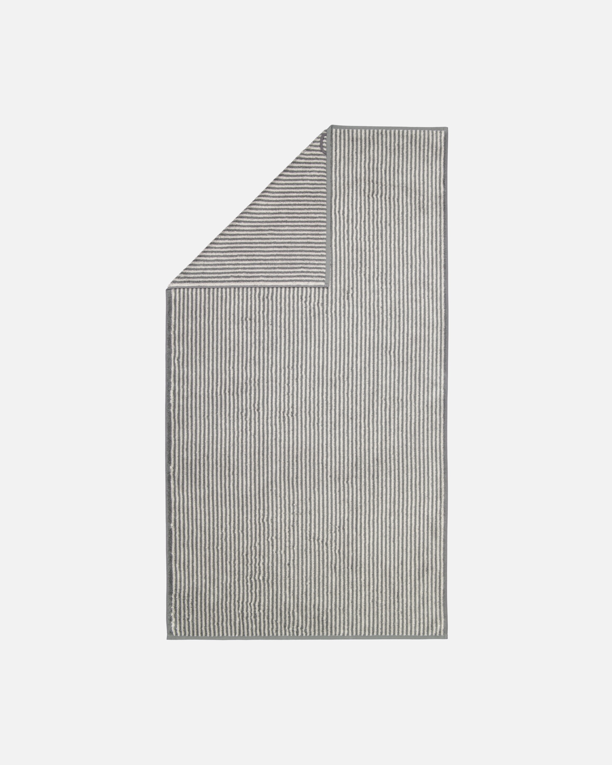 Handtuch für Unisex Cawö Cawö Handtücher Two-Tone Stripes 480 schiefer - 77 Duschtuch 80x150 cm