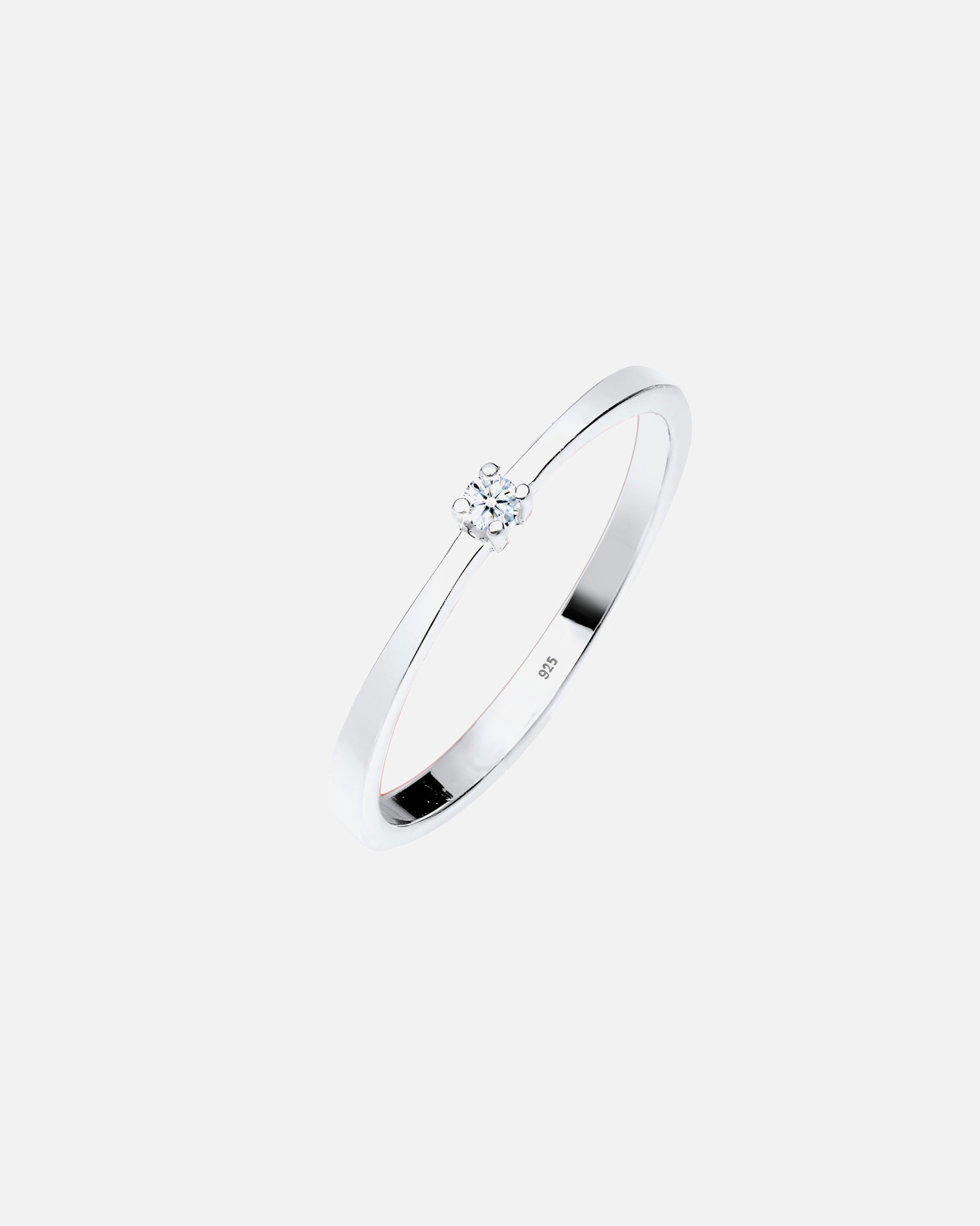 Ring für Weiblich Elli DIAMONDS Verlobung Solitär Diamant (0.03 ct.) 925 Silber 52