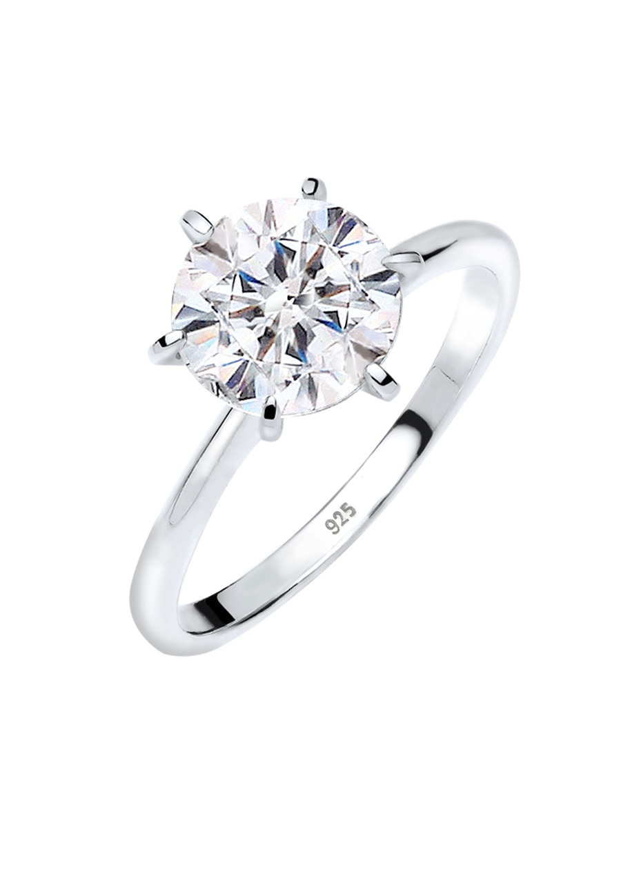 Elli Verlobungsring Weiß 925 Silber, mit Kristallen von Swarovski 56 Damen