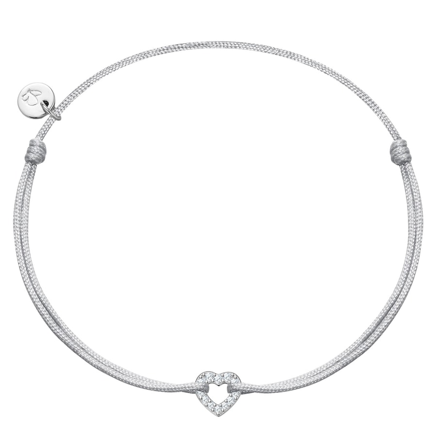 Glanzstücke München Armband Herz aus Sterling Silber in silber mit Zirkonia 15,0 - 22,0 cm, flexibel einstellbar Damen