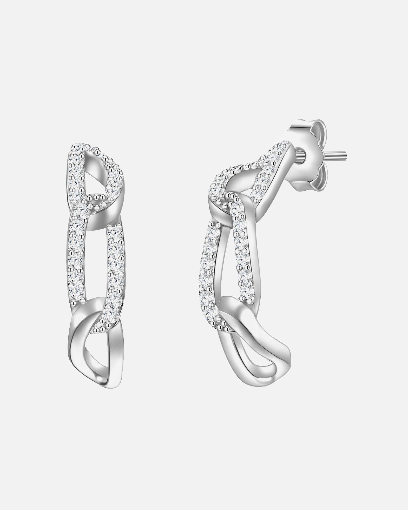 Creolen für Weiblich Glanzstücke München Creolen Sterling Silber Zirkonia in Silber 16,4 mm