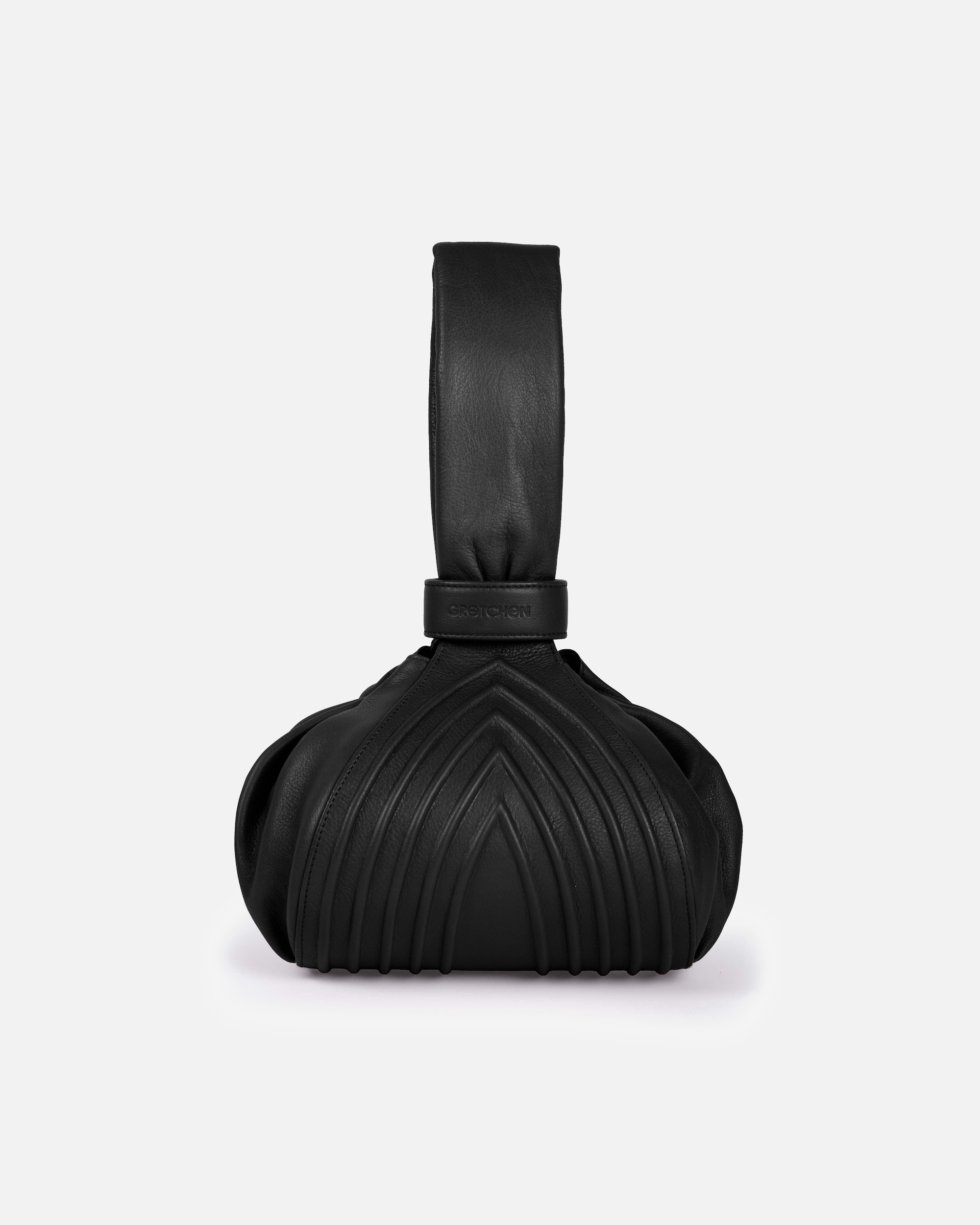 Handtasche für Unisex Gretchen Abendtasche aus italienischem Kalbsleder schwarz
