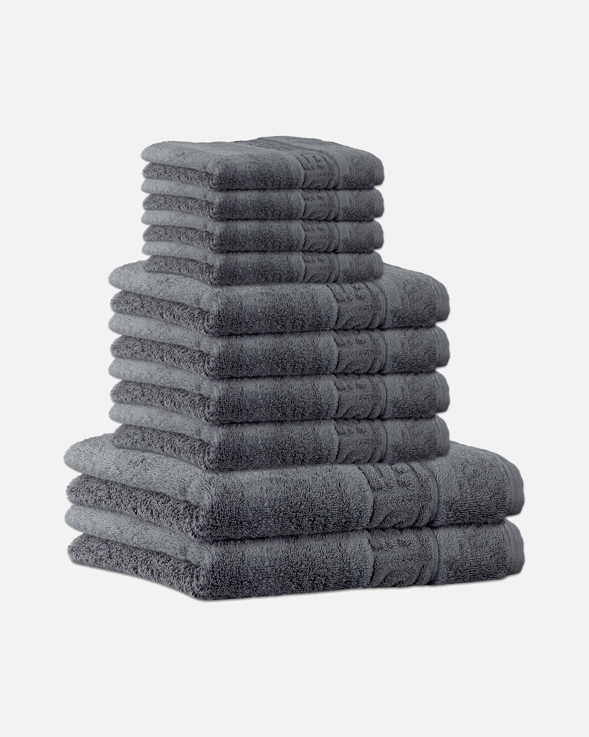 Handtuch für Unisex Cawö Handtuch 10er Pack 'C Noblesse' Anthrazit