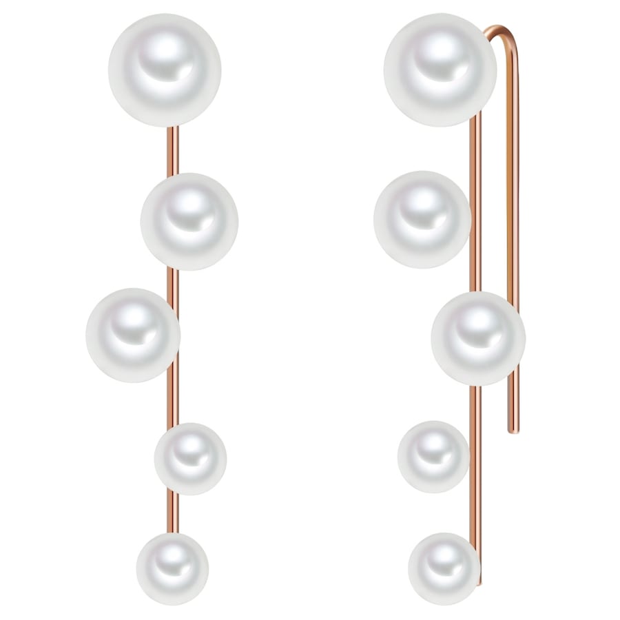 Lulu & Jane Perlen-Ohrhänger aus Messing in Roségold mit Muschelkernperle 51,1 mm Damen