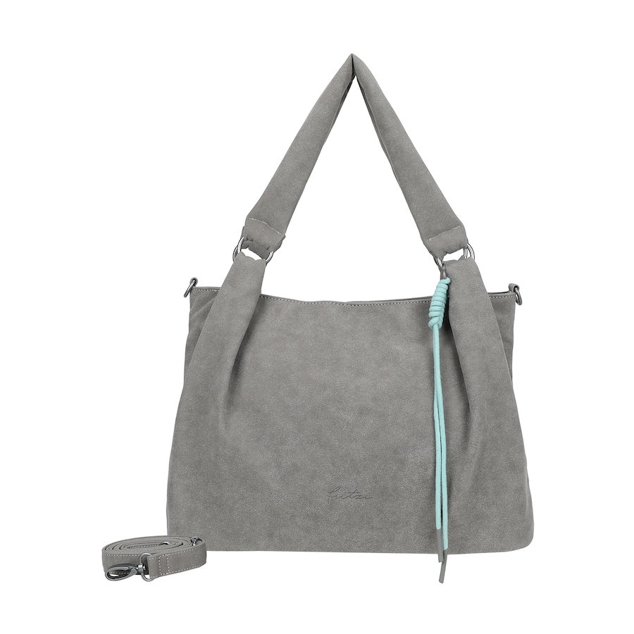 Fritzi aus Preußen Shopper Sue03 Suede Jacky Soft Dark Anthra mit abnehmbarer Makramee-Schnur grau Grau Damen