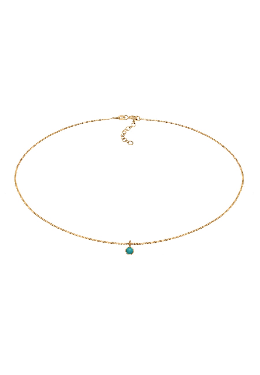 Elli Choker Solitär Howlith Türkis 925 Silber 36 Damen