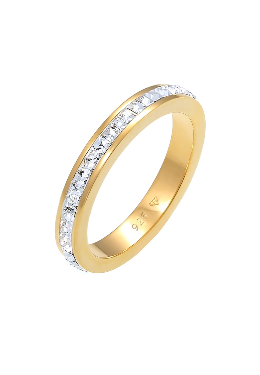 Elli PREMIUM Bandring Geo 925 Silber, mit Kristallen von Swarovski 58 Damen