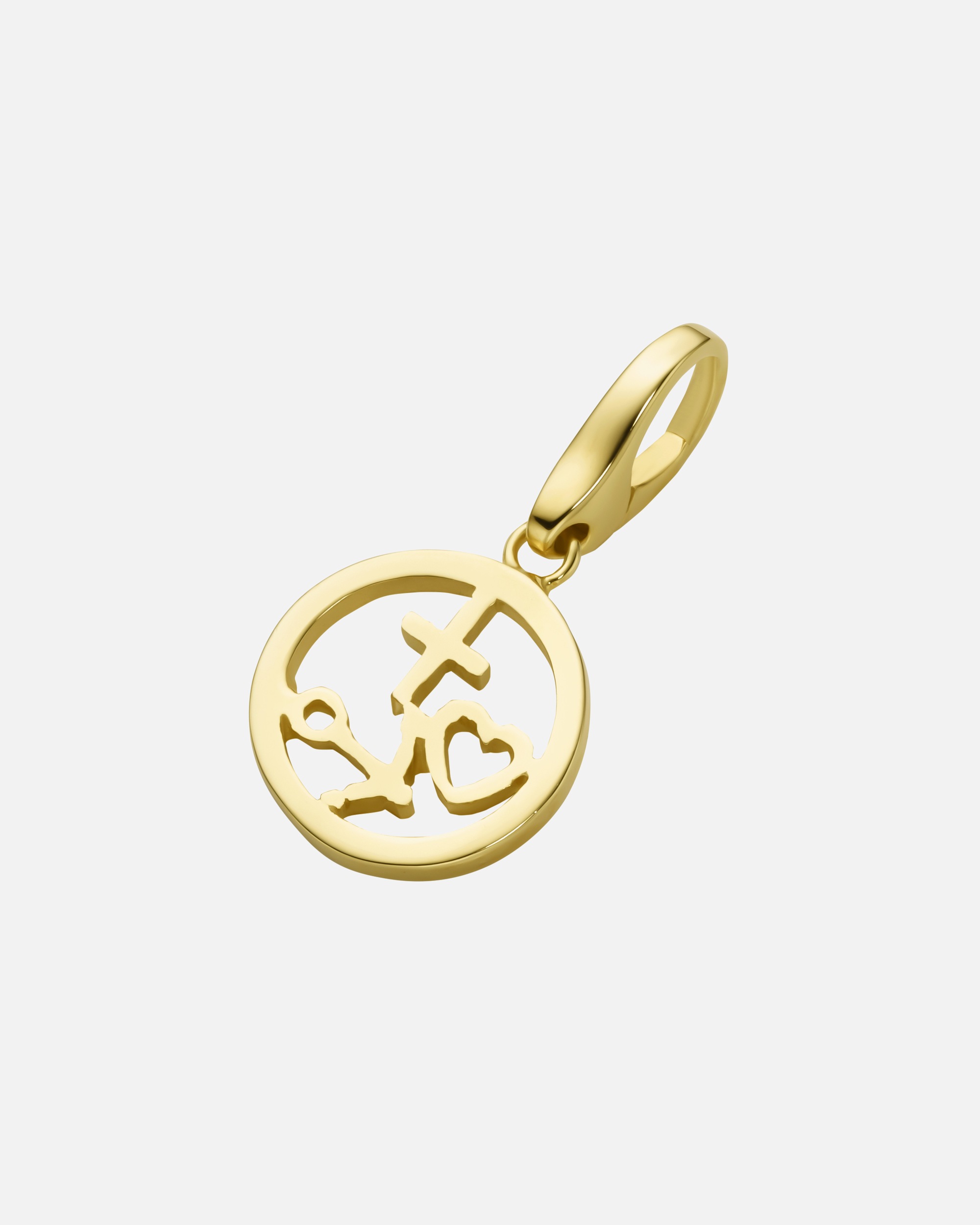 Schmuckanhänger für Weiblich Giorgio Martello Milano Charm Glaube / Liebe / Hoffnung, Silber 925 Gold