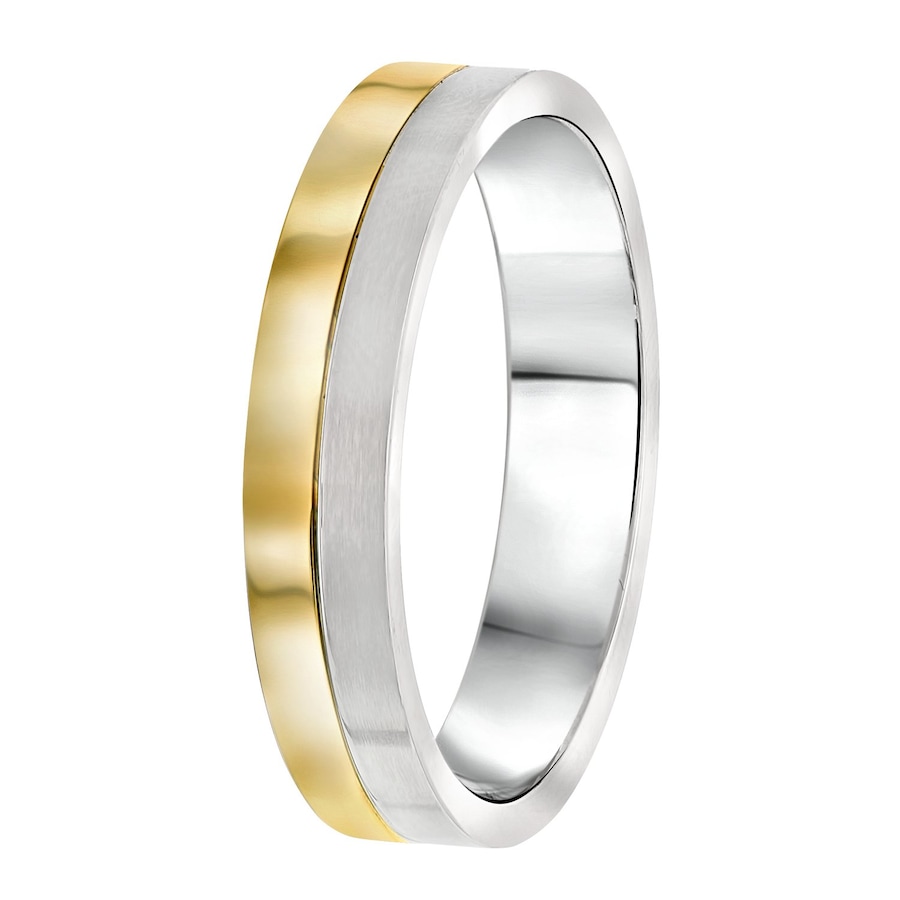 Lucardi Ringe 'Parijs' Stahl - silbern-goldfarbig 72mm Herren