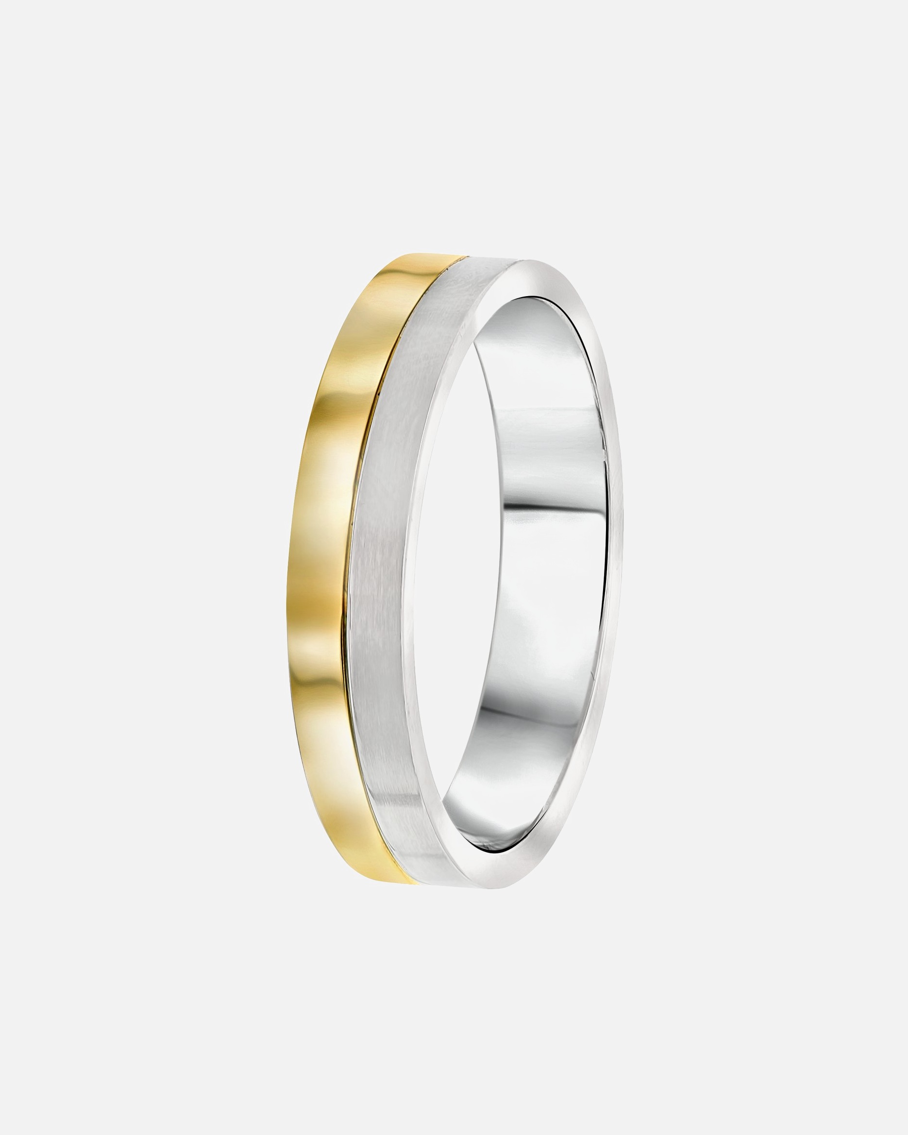 Ring für Männlich Lucardi Ringe 'Parijs' Stahl - silbern-goldfarbig 69mm